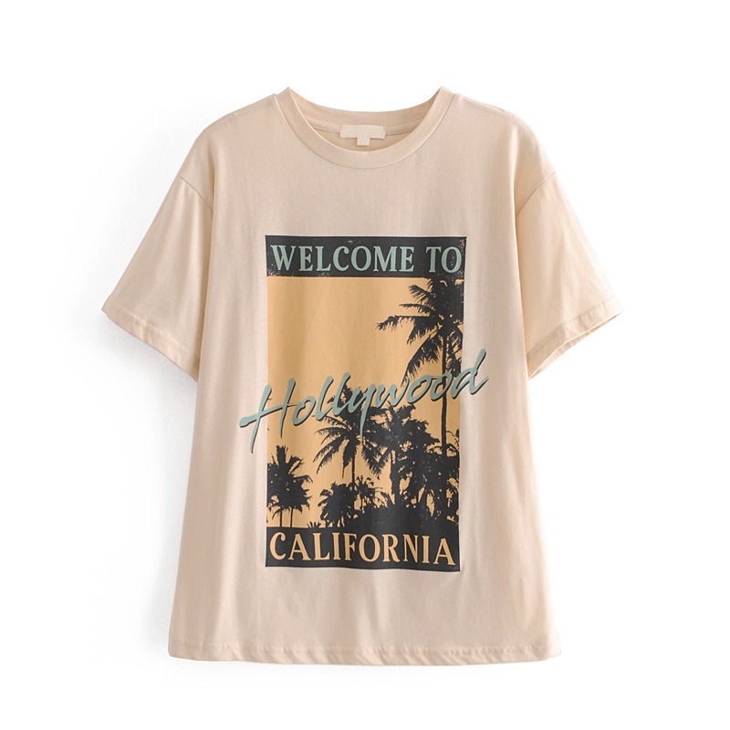 

Футболка женская Welcome to Hollywood Berni Fashion (M) Бежевый
