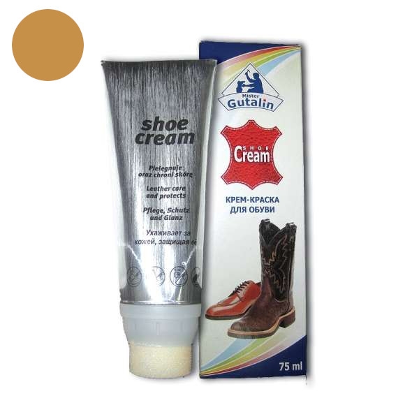 

Крем для обуви Mr. Gutalin Shoe Cream светло-коричневый с желтым, 75 мл