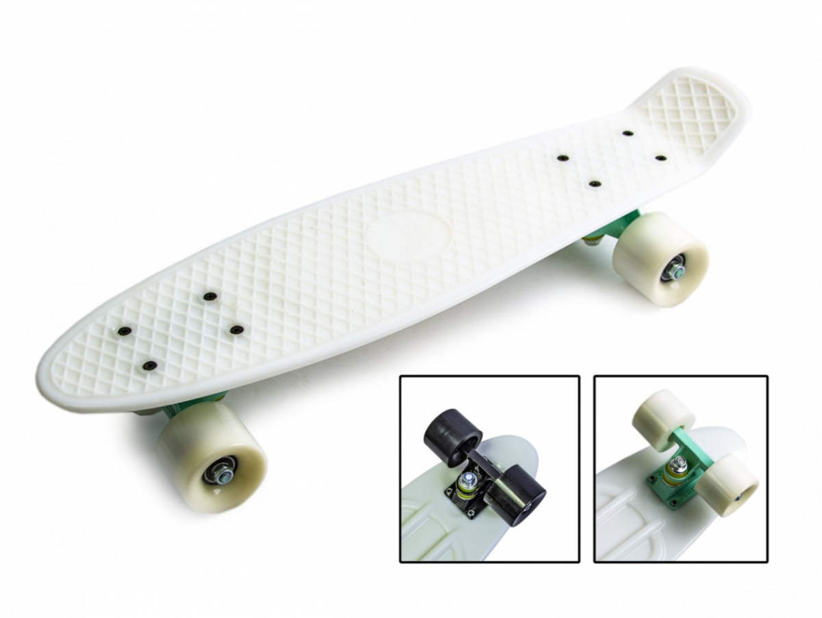 

Пенни борд Penny Board матовые колеса белый