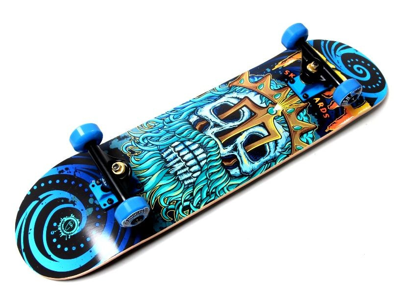 

Скейтборд Fish Skateboard Neptune черный с голубым