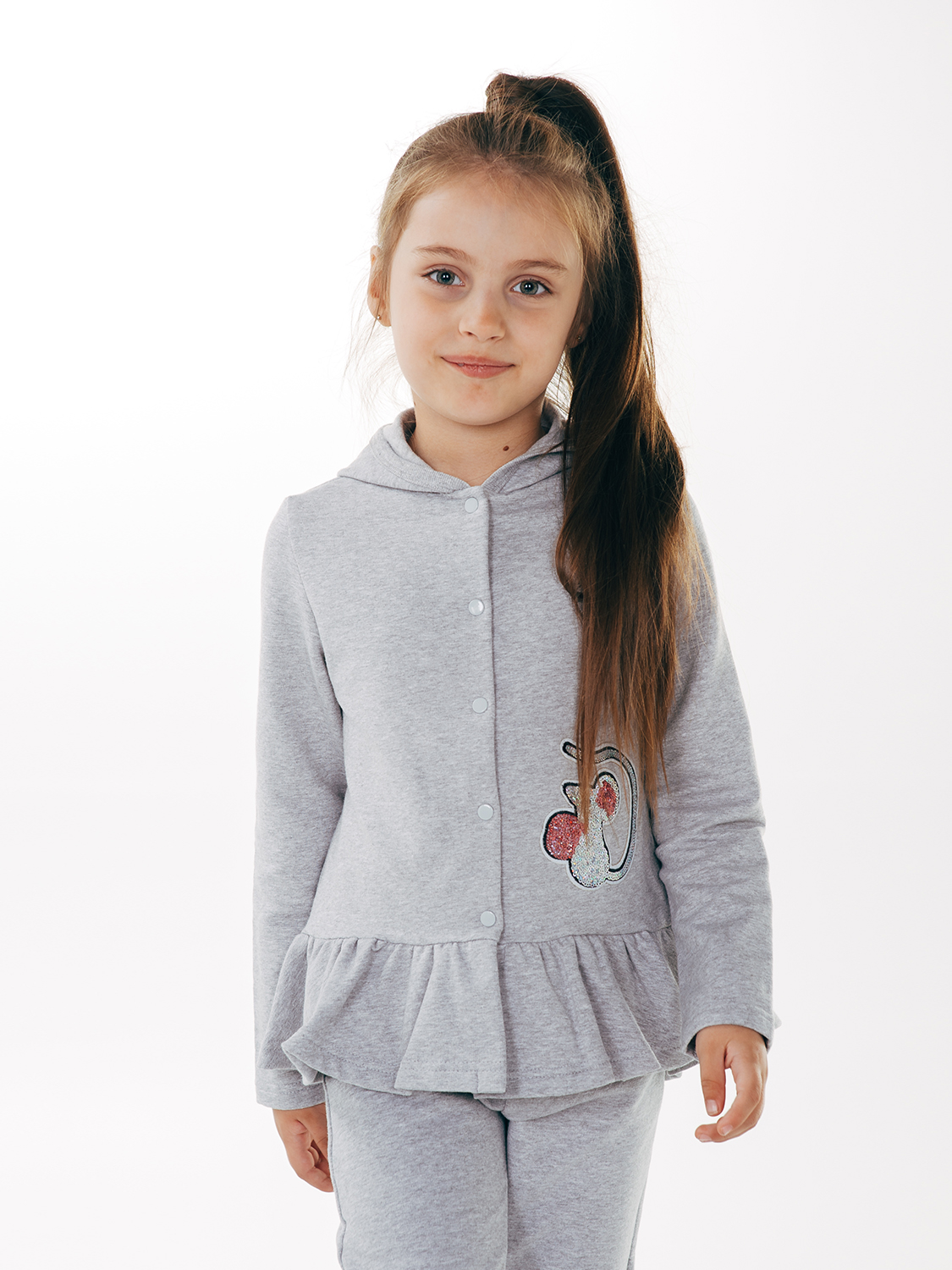 

Кофта с капюшоном Smil 104 Серый меланж 116309