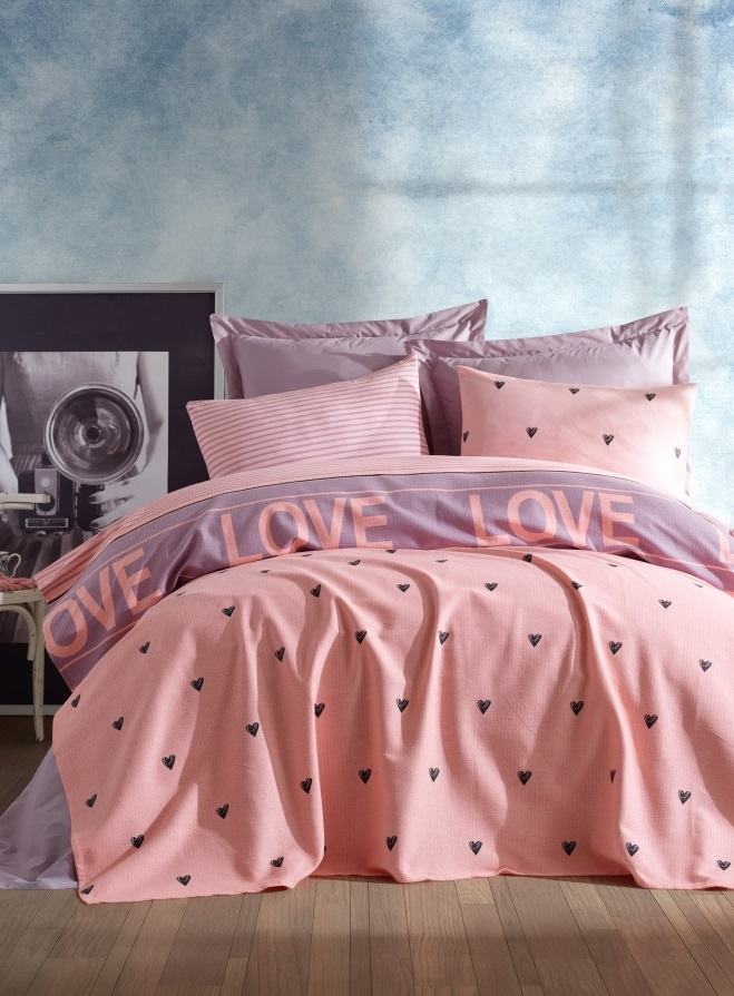 

Покрывало-пике Lotus Home Perfect Love You Лиловое 160х235 (svt-2000022271462)