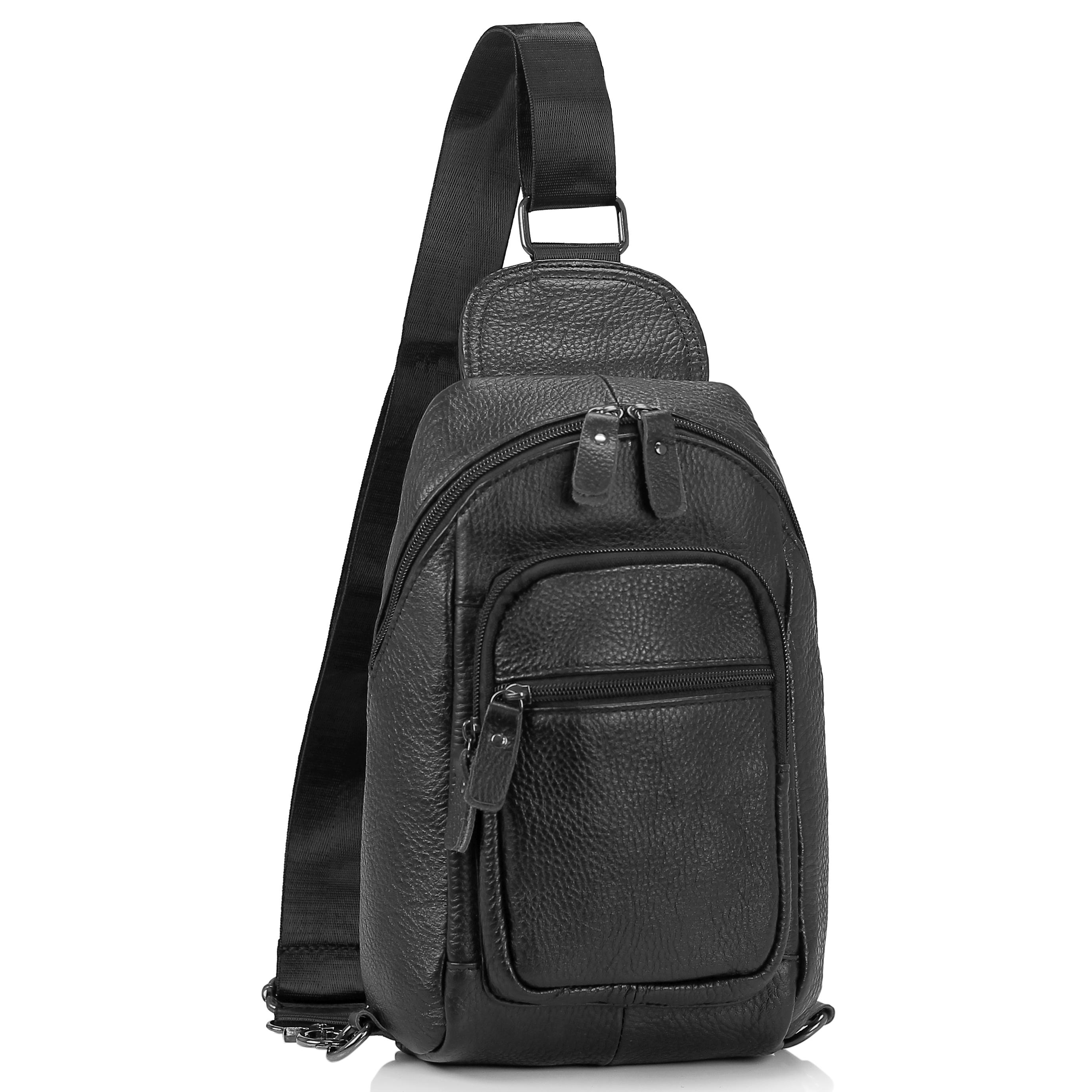 

Мужская сумка-слинг черная Tiding Bag M35-1008A