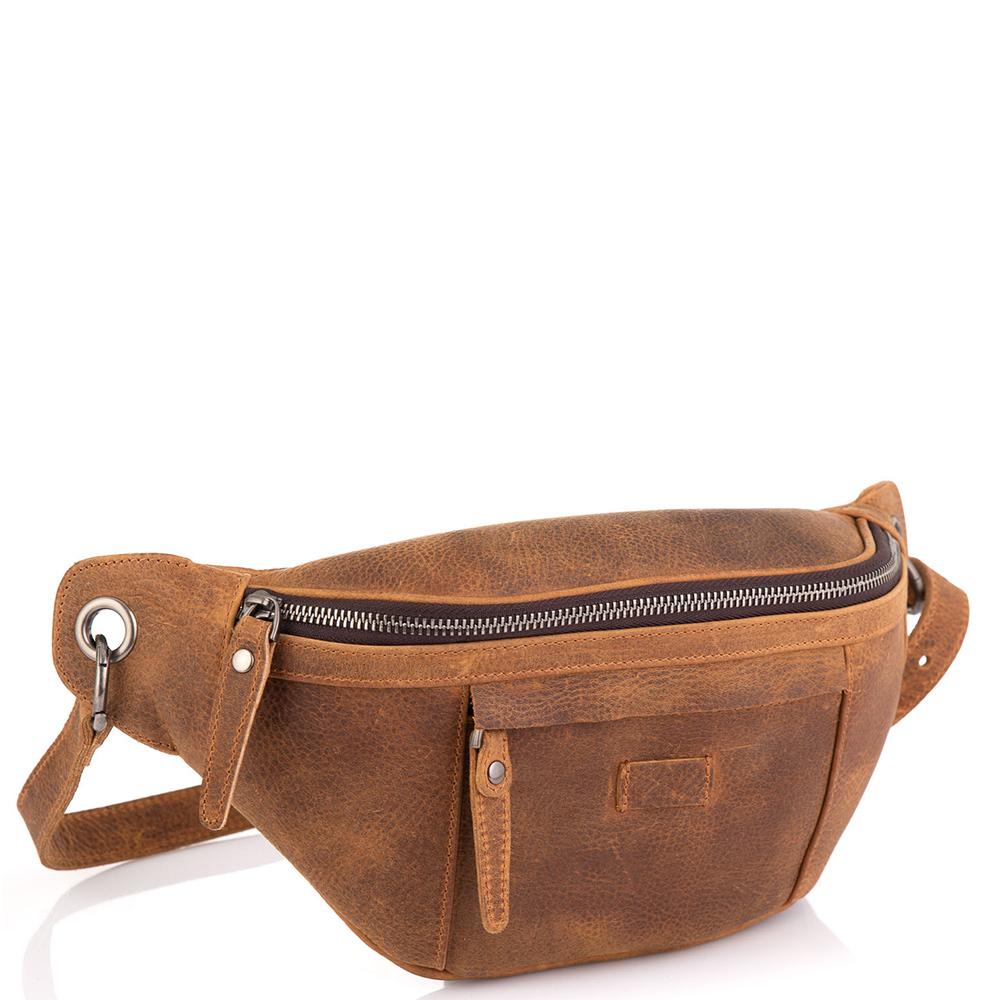 

Мужская сумка на пояс коричневая Tiding Bag t2103C