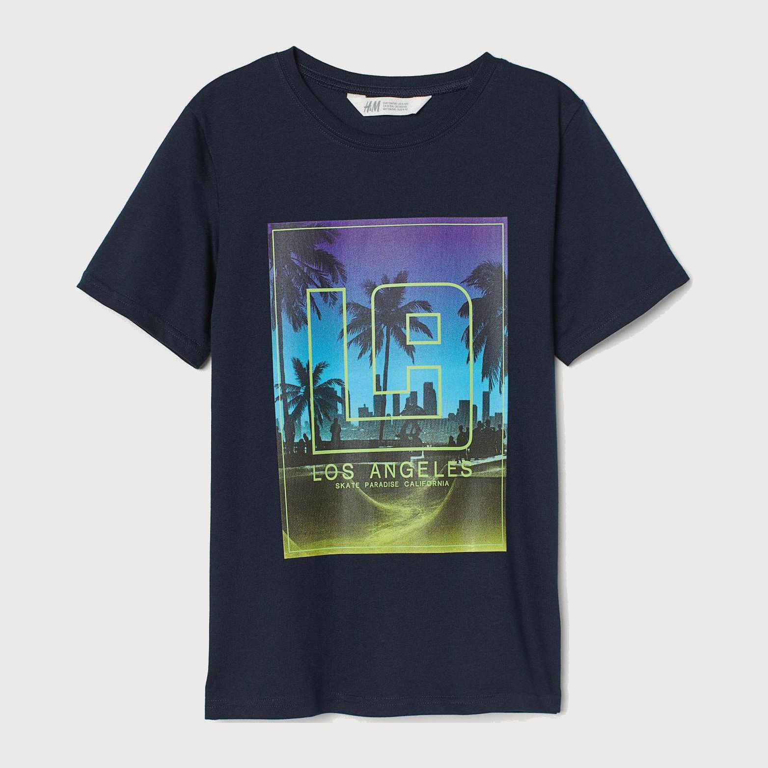 

Футболка H&M 8145941-ACSJ 146-152 см Темно-синяя с принтом