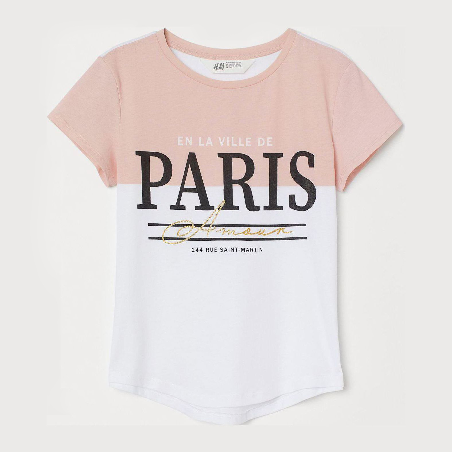 

Футболка H&M 8047411-ACIC 146-152 см Светло-розовый/Золотистый