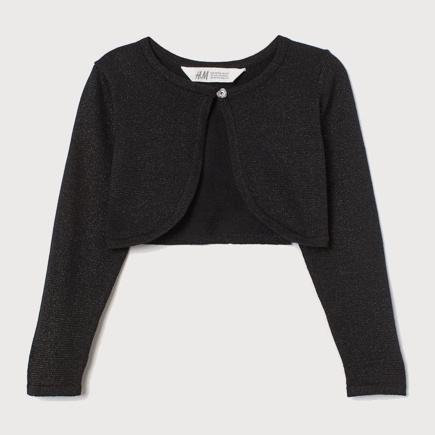 

Болеро H&M 7399080-ABFJ 110-116 см Черный/Серебристый
