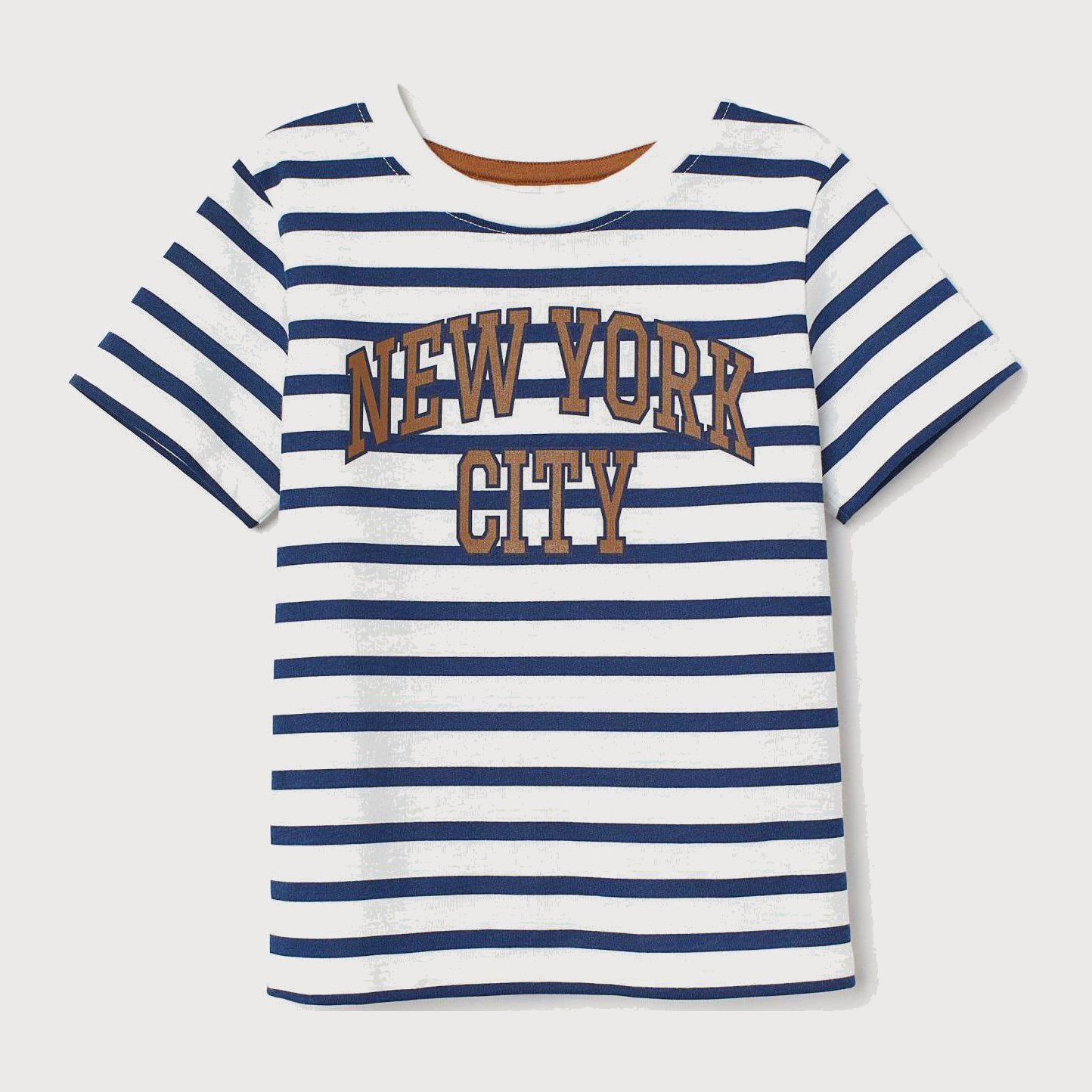 

Футболка H&M 7398210-AAKA 110-116 см Белый/Синий в полоску