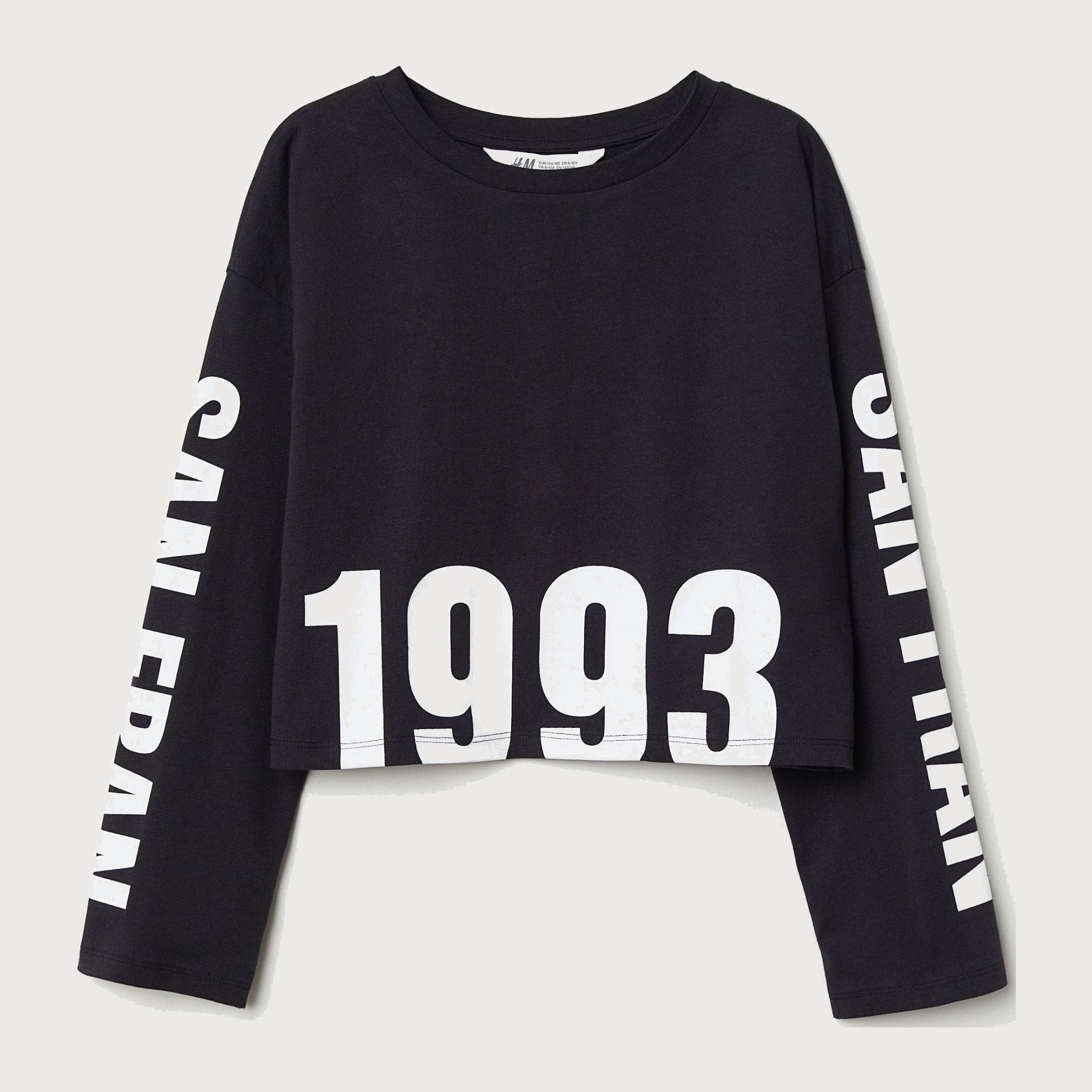 

Футболка с длинными рукавами H&M 7054988-AAPU 146-152 см Черная с принтом