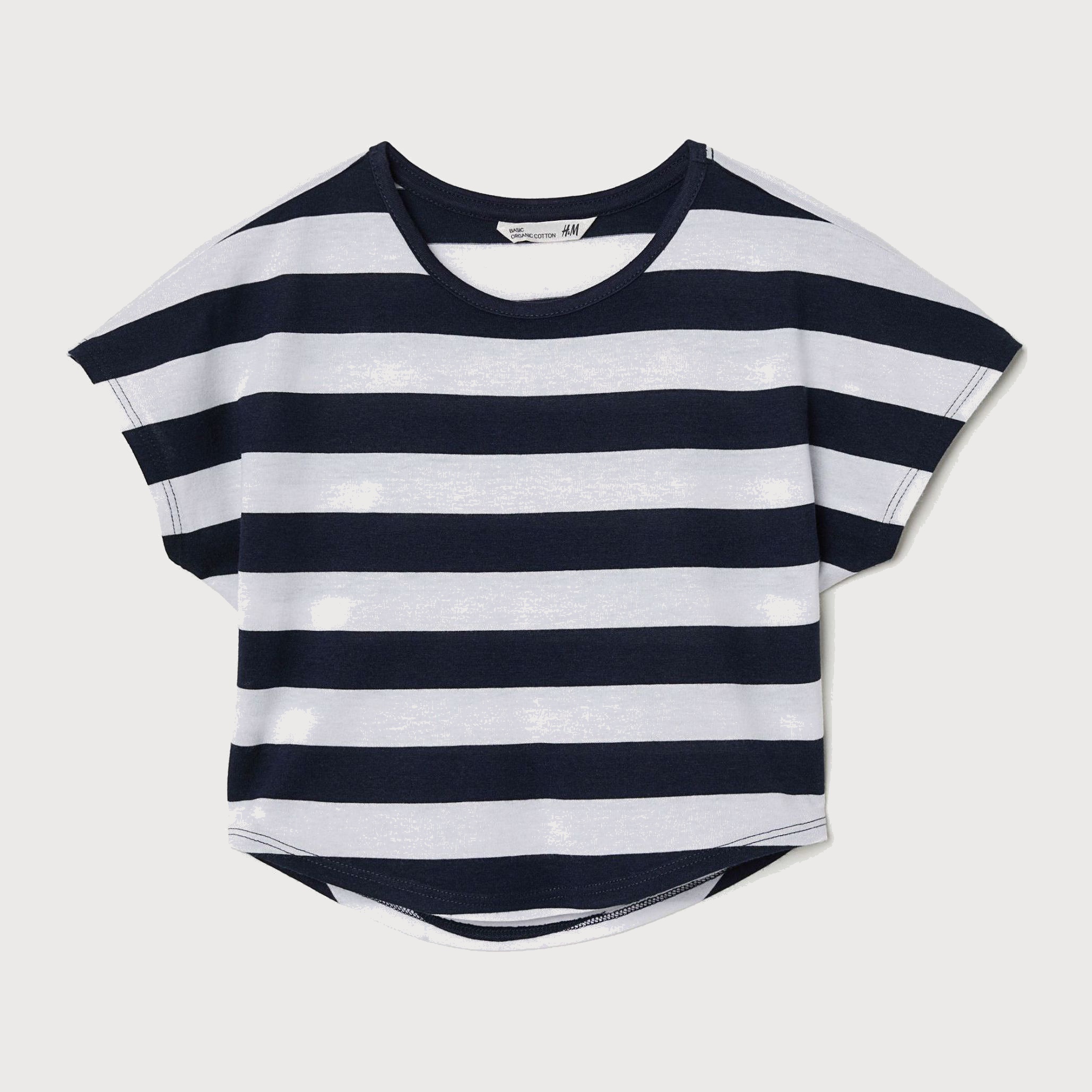 

Футболка H&M 6300647-ABFX 98-104 см Темно-синий/Белый