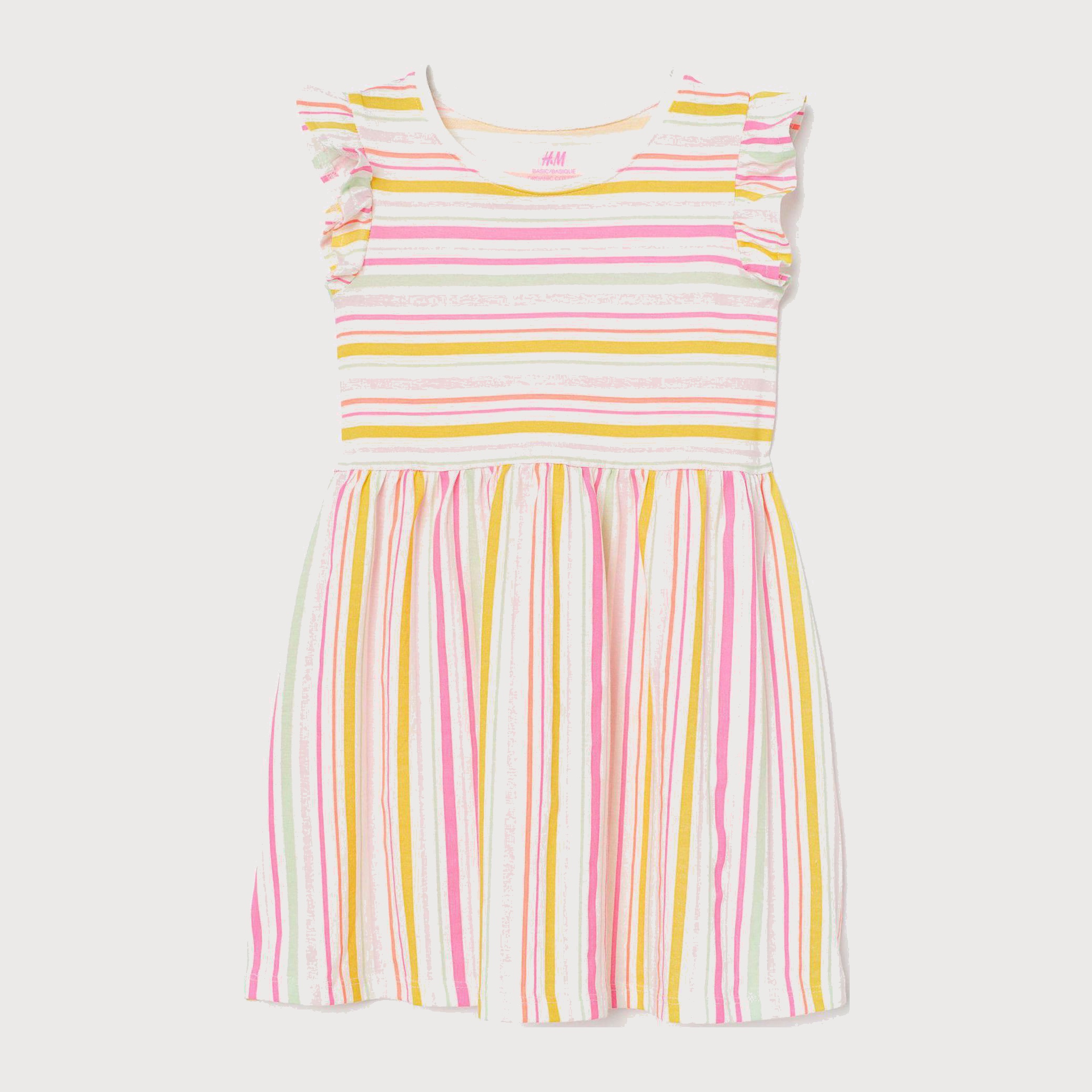 

Платье H&M 6201971-ABBO 122-128 см Белое в цветную полоску