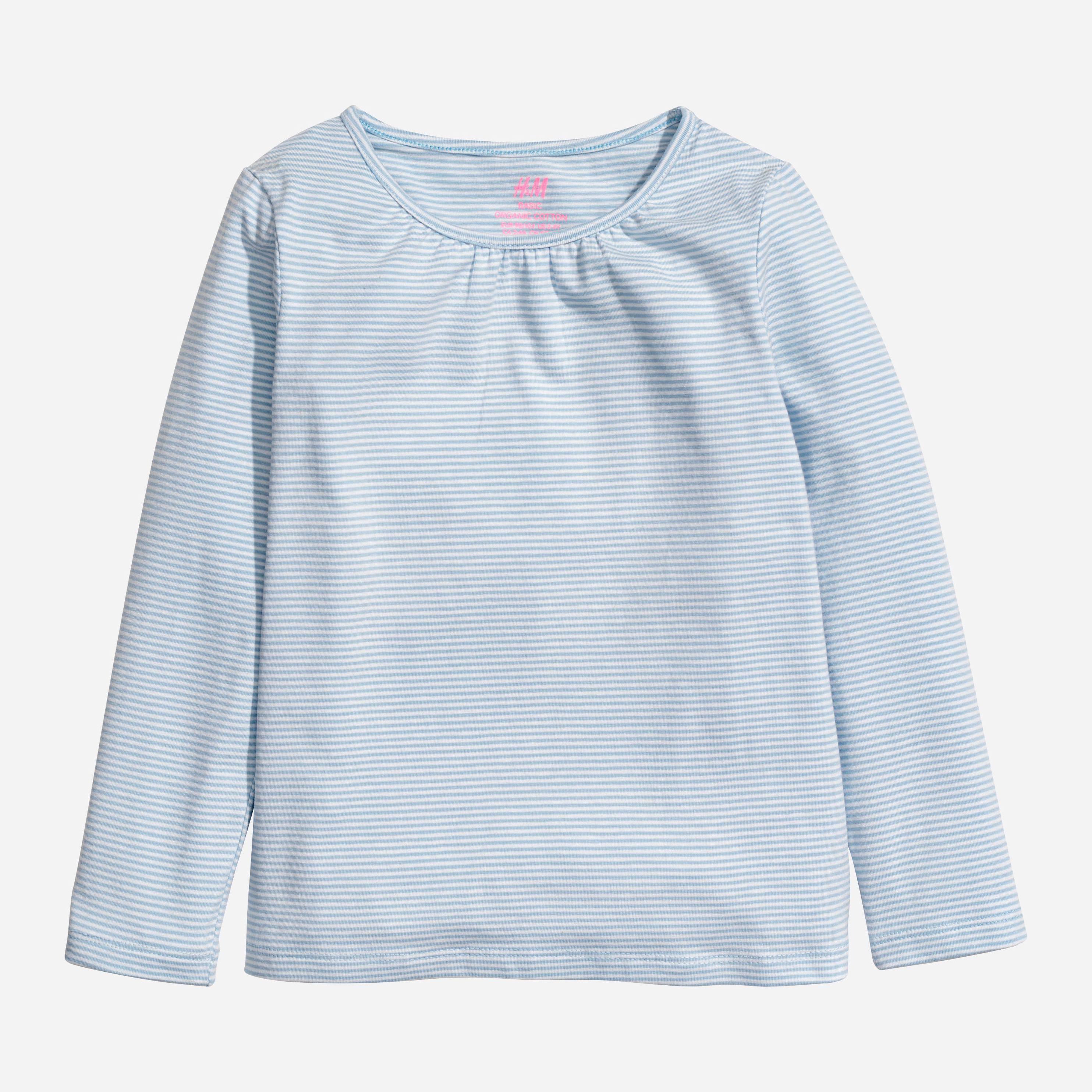 

Футболка с длинными рукавами H&M 5751567-AAFS 110-116 см Белый/Голубой в полоску