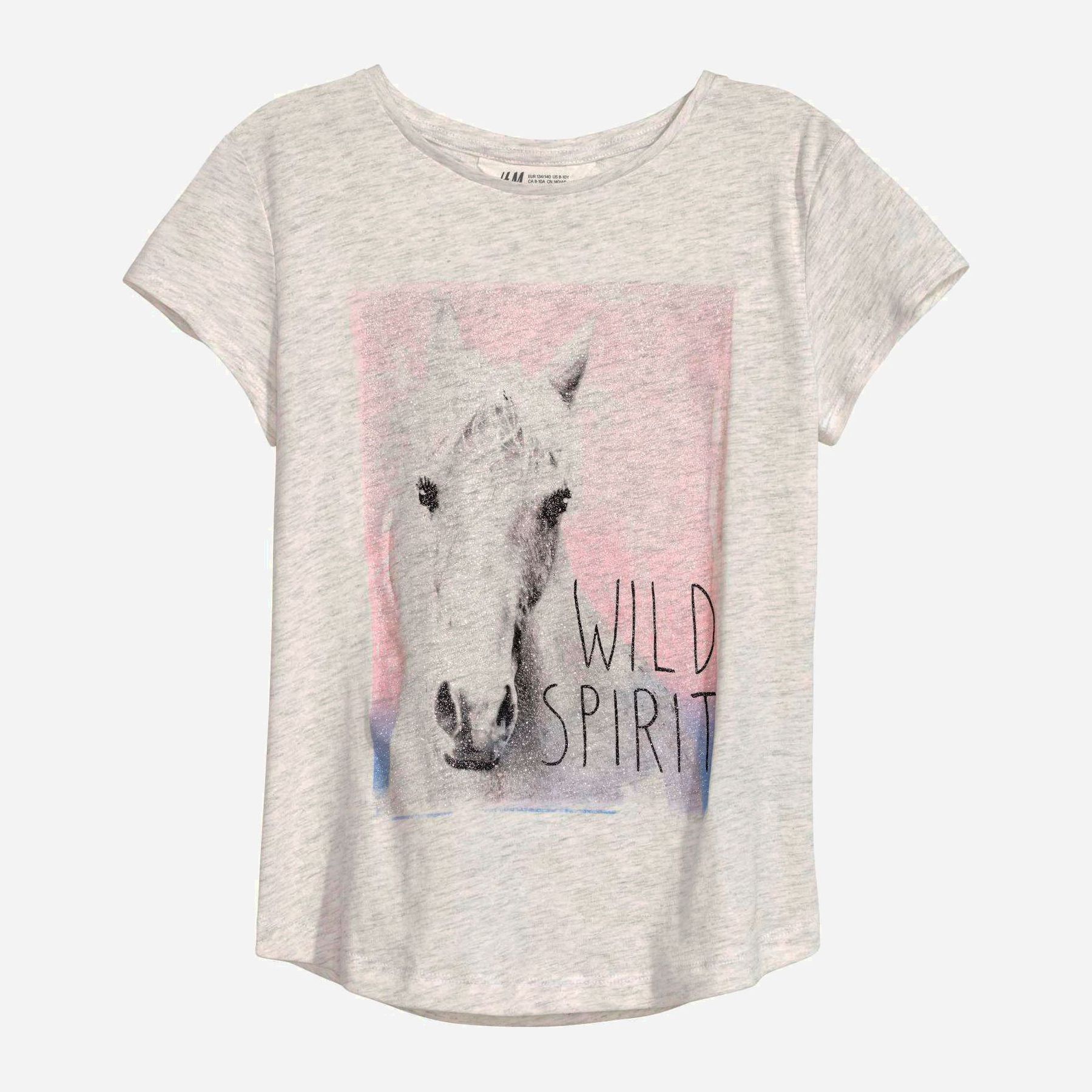 

Футболка H&M 5679927-ABWP 158-164 см Светло-серый/Серебристый