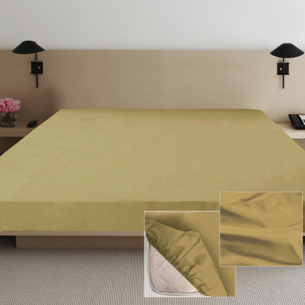 

Простынь на резинке Ярослав Сатин светлая охра 11 (160*200+20)