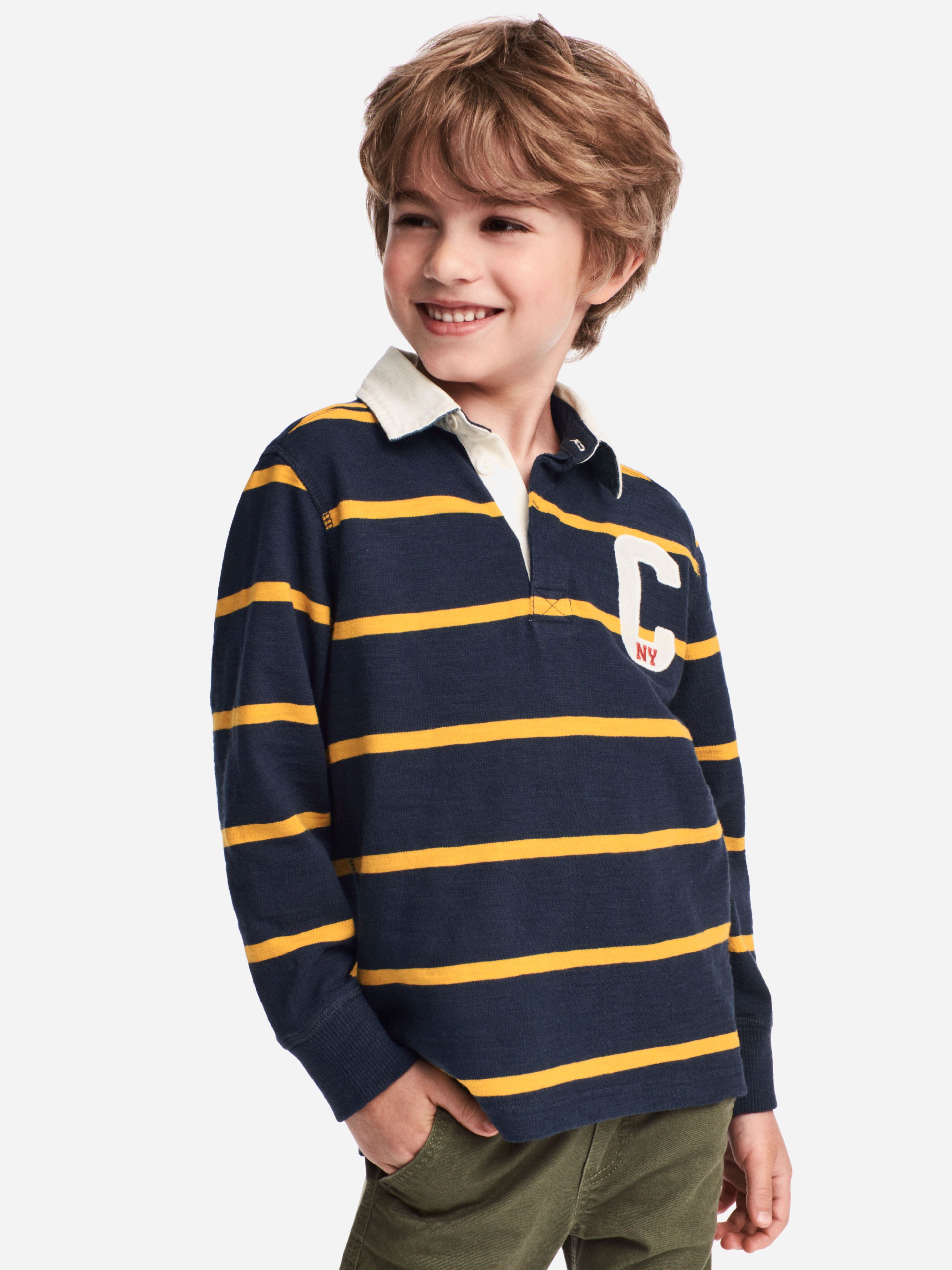 

Поло H&M 5085826-ACDQ 110-116 см Синий/Желтый с принтом