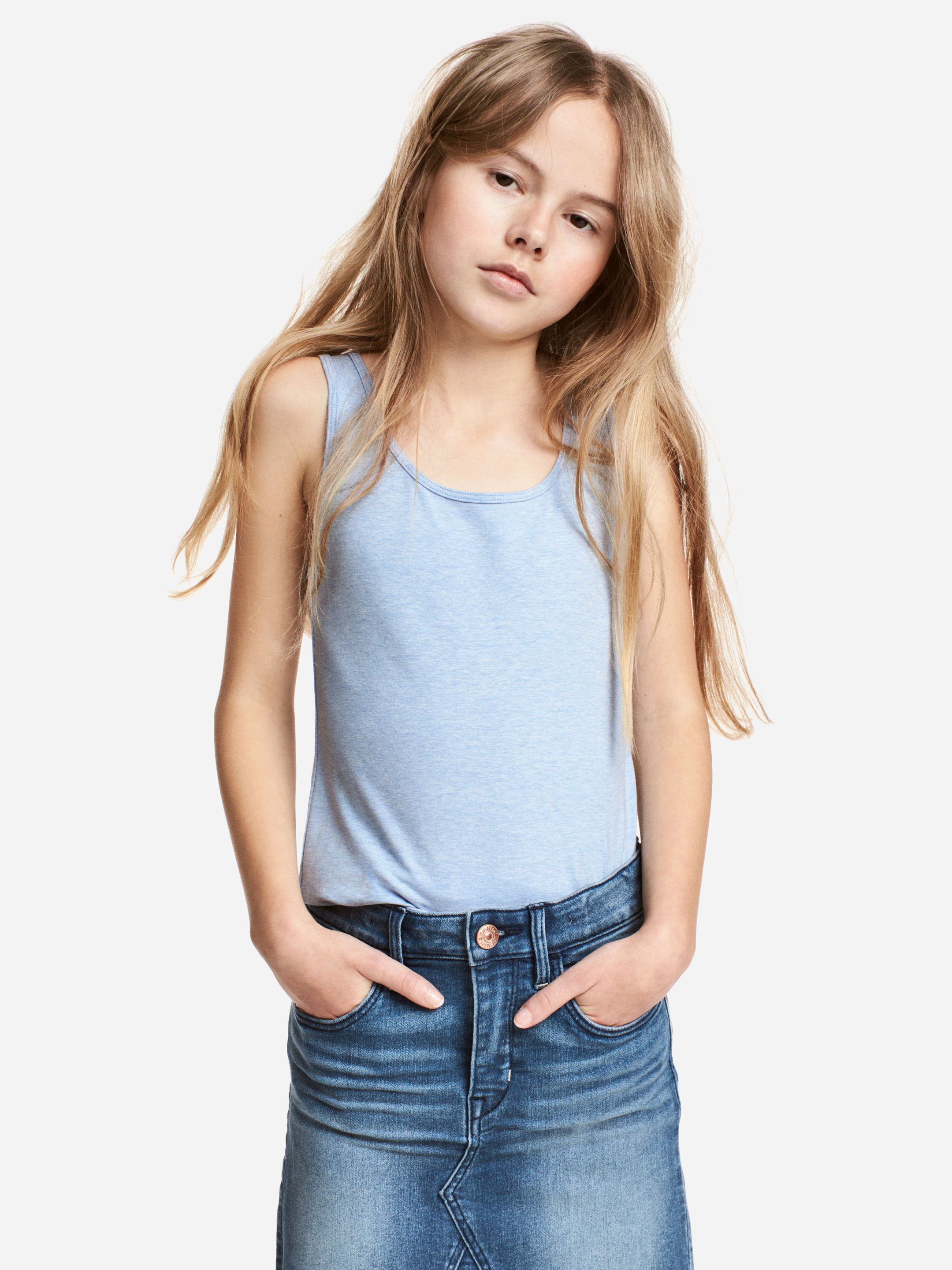 

Майка H&M 5001337-ACUP 158-164 см Голубая