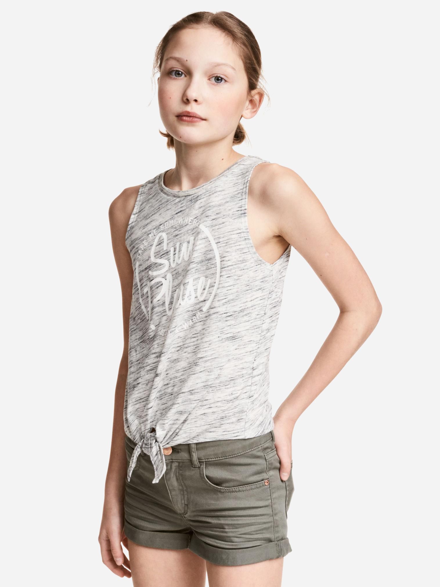 

Майка H&M 4737345-ABBS 170 см Серый/Черный с принтом