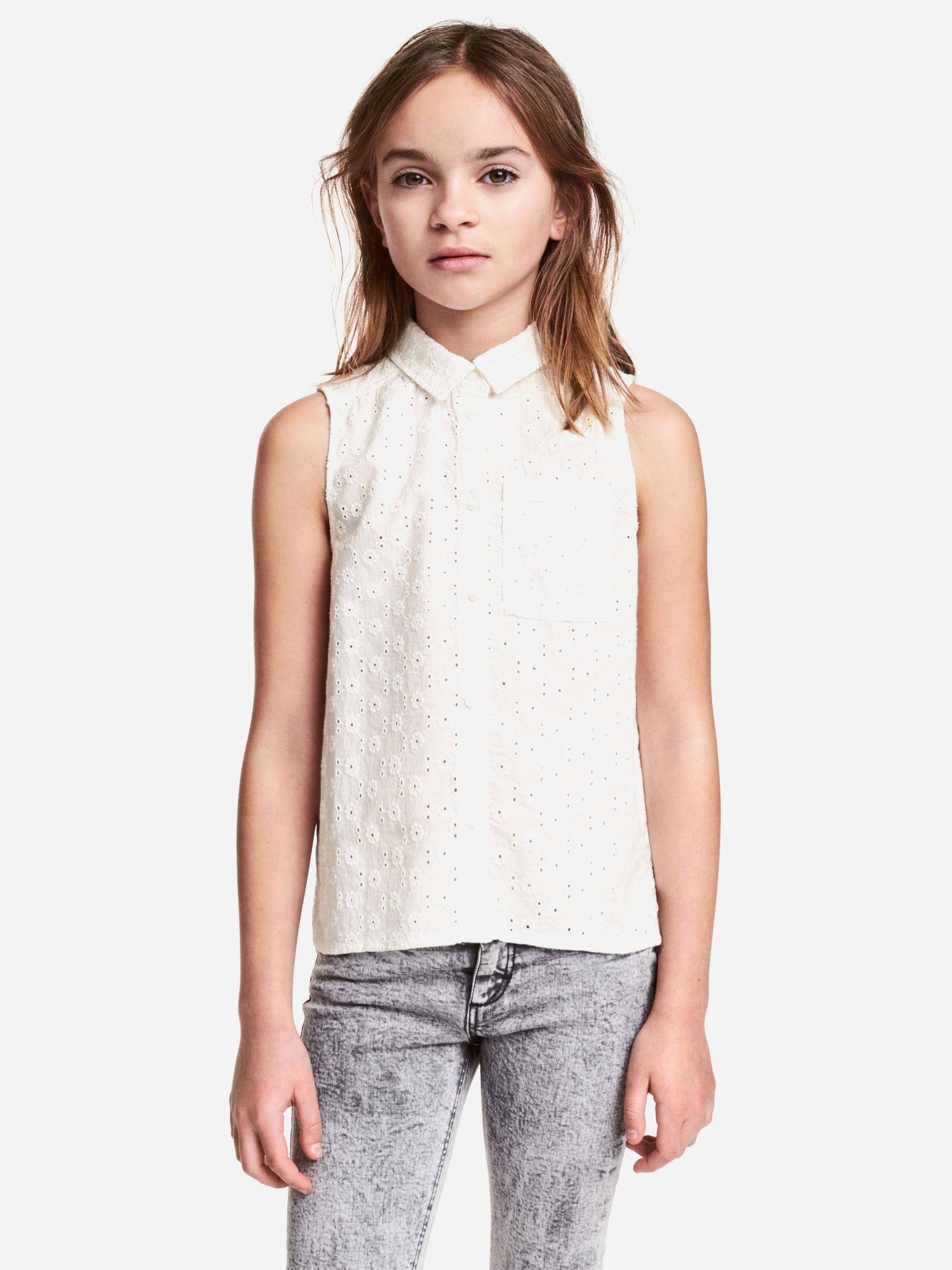 

Блуза H&M 4572265-ABAK 140 см Молочная