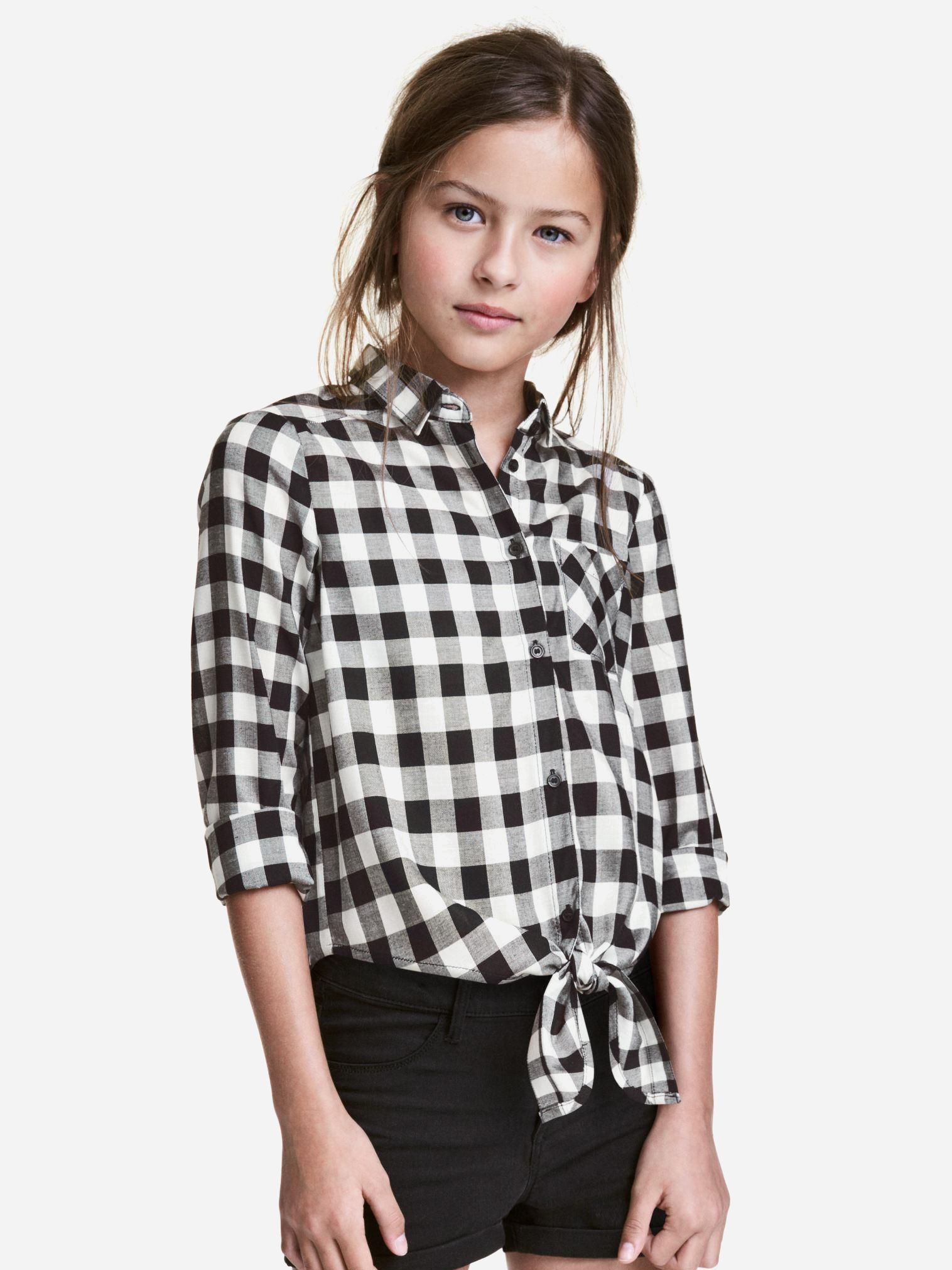 

Блуза H&M 4491185-ADHA 158 см Черный/Белый в клетку (DD3000002195145)