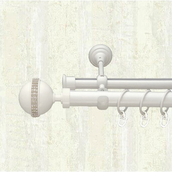 

Карниз металевий Orvit Авея двохрядний 25/19 мм 160см арктік