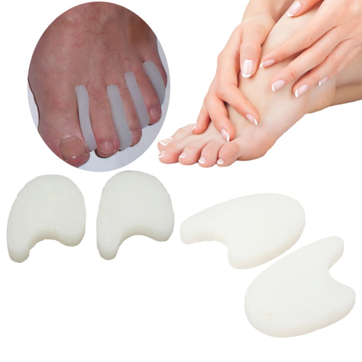 

Корректор разделитель пальцев стопы из медицинского силикона плоский Foot Care 2шт пара