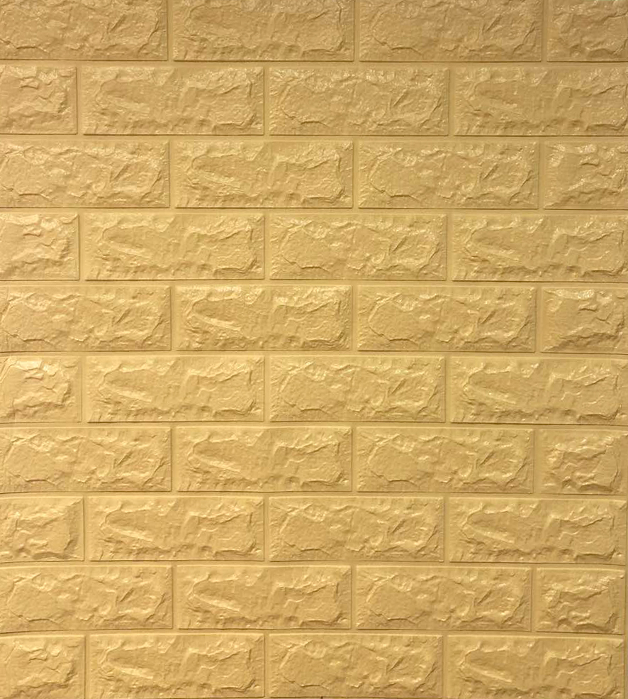 

Самоклеящаяся 3D панель обои Комплект 5шт. Sticker Wall 700x770x7мм. Шумоизоляционные Гипоалергенные Сертифицированные Бежевый кирпич