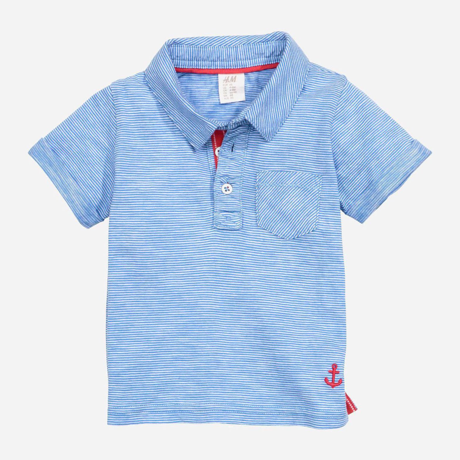 

Футболка H&M 3547585-AAFS 74 см Белый/Голубой в полоску