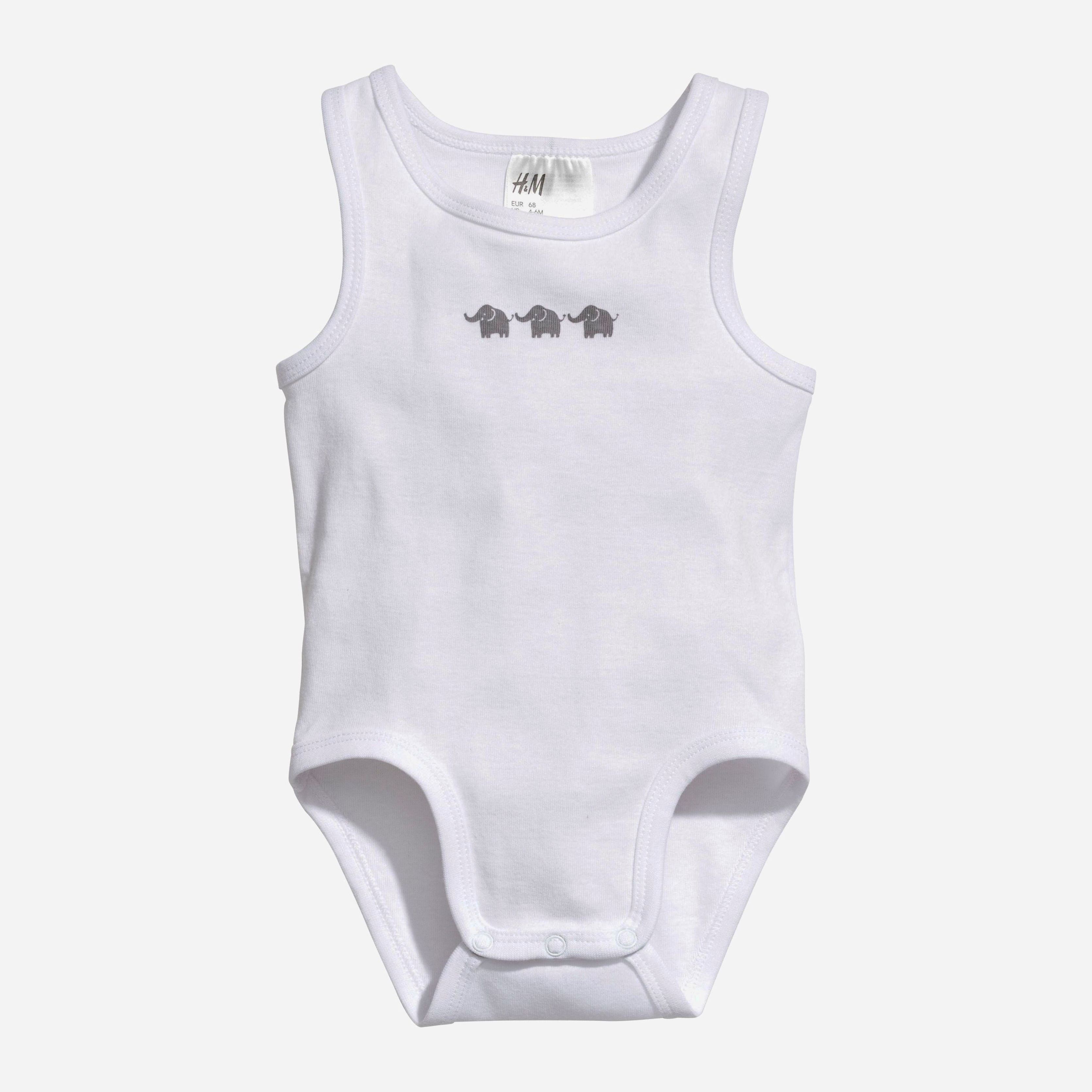 

Боди-майка H&M 3489957-AAPT 80 см Белая с принтом