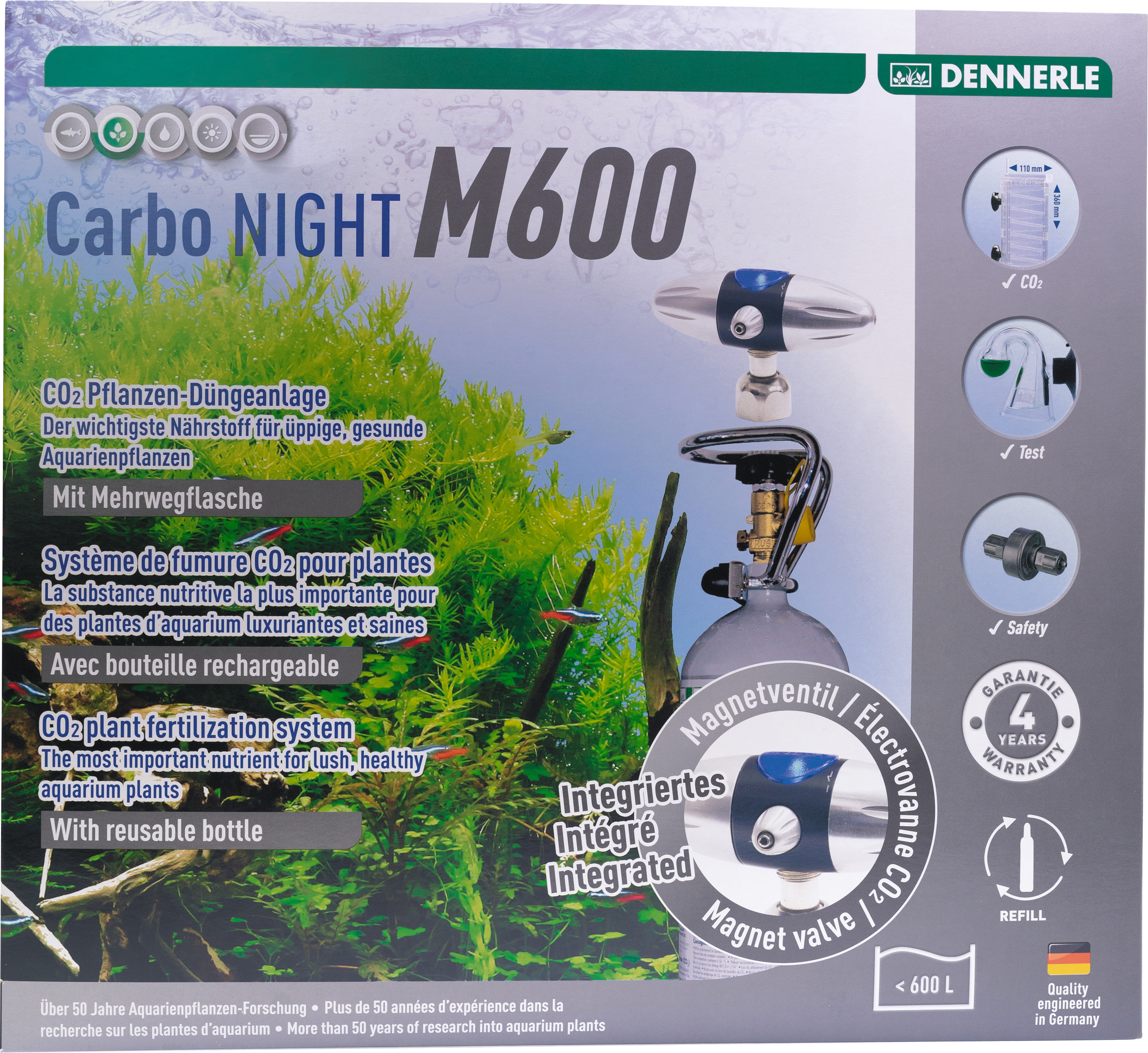 

Установка для удобрения аквариумных растений углекислым газом Dennerle Carbo NIGHT M600