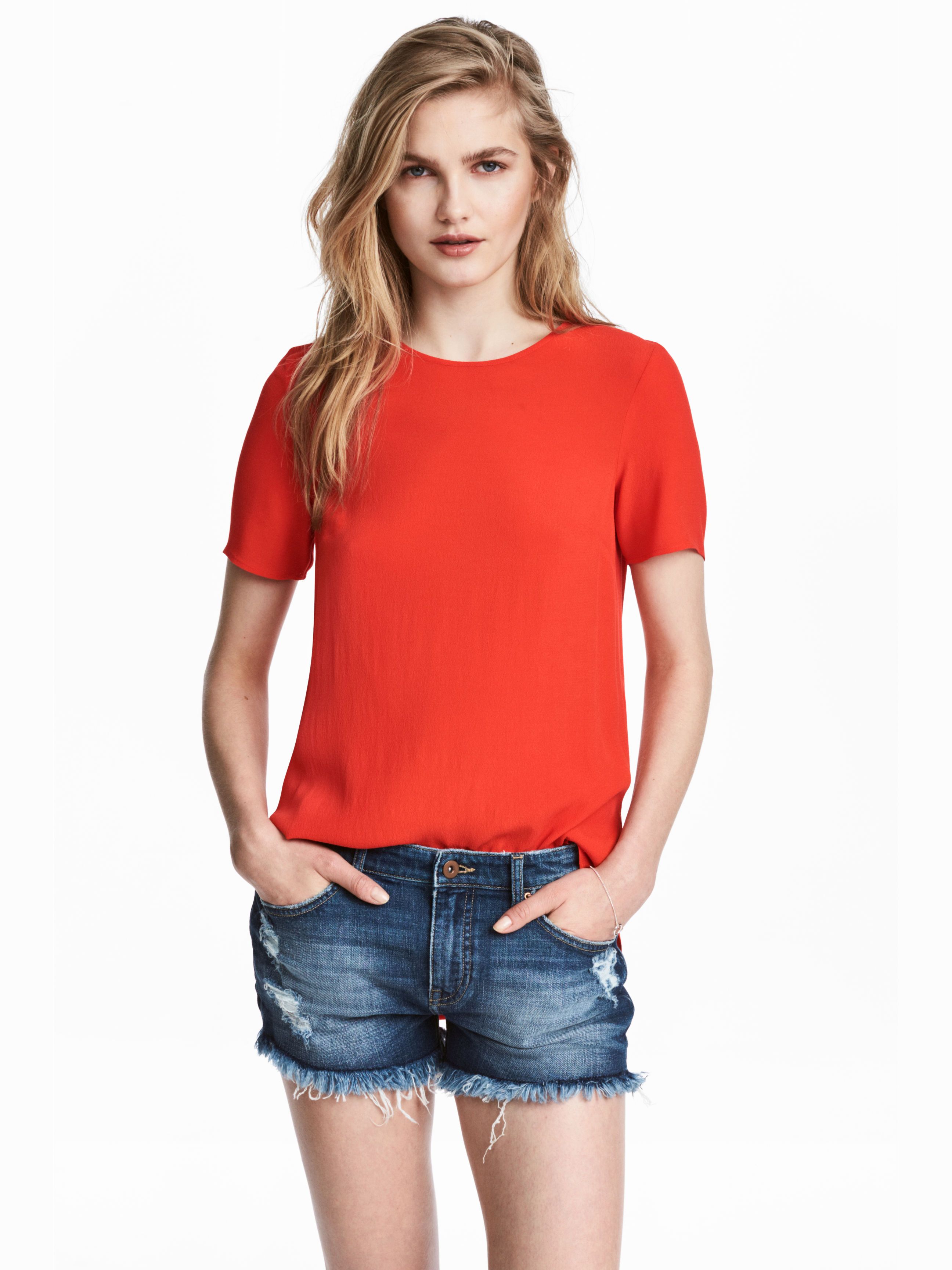 

Блузка H&M 4442615-ACVF 34 Красная