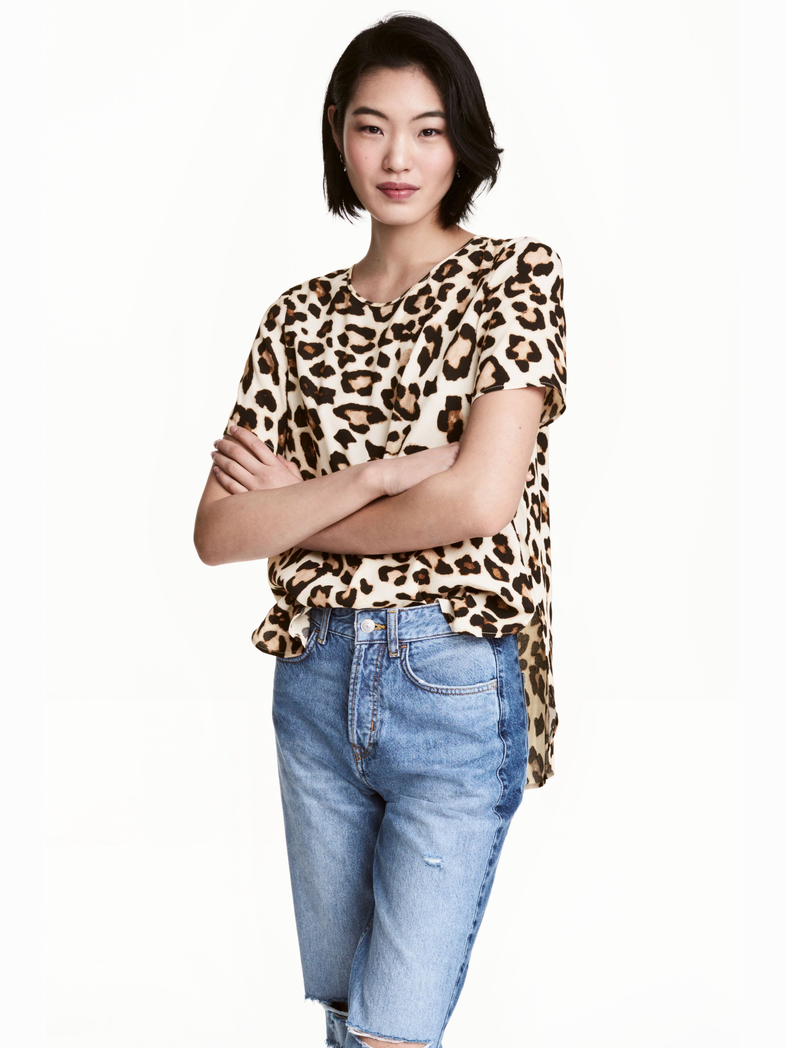 

Блузка H&M 4442615-AAON 34 Леопардовая
