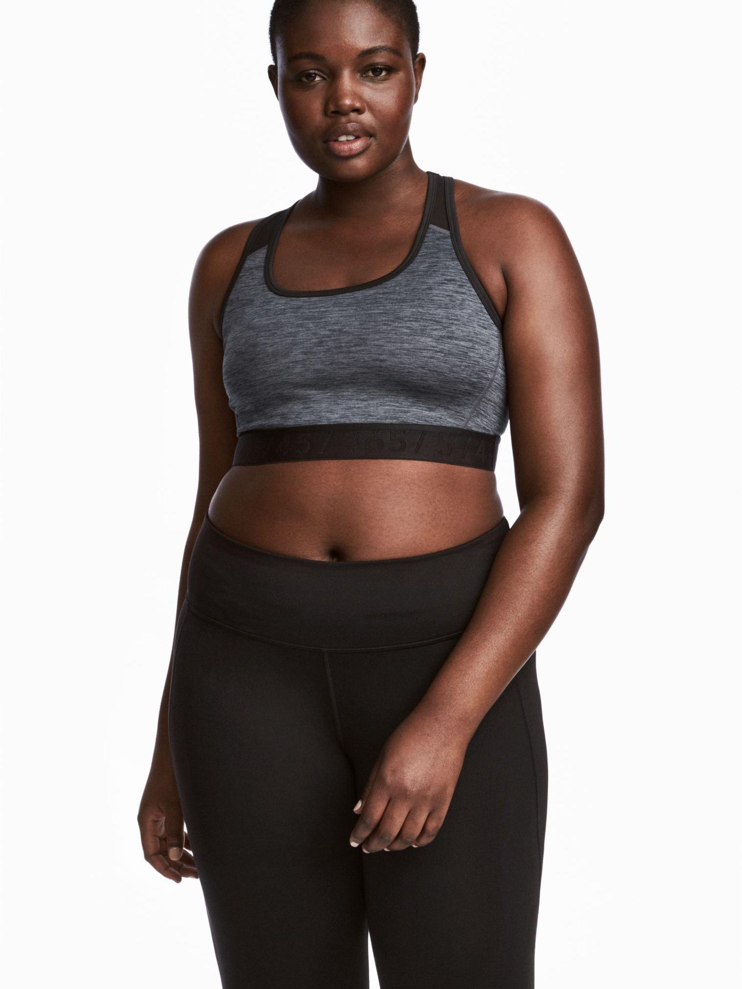 

Спортивный топ H&M 5083236-ADKJ 2XL Черный с серым