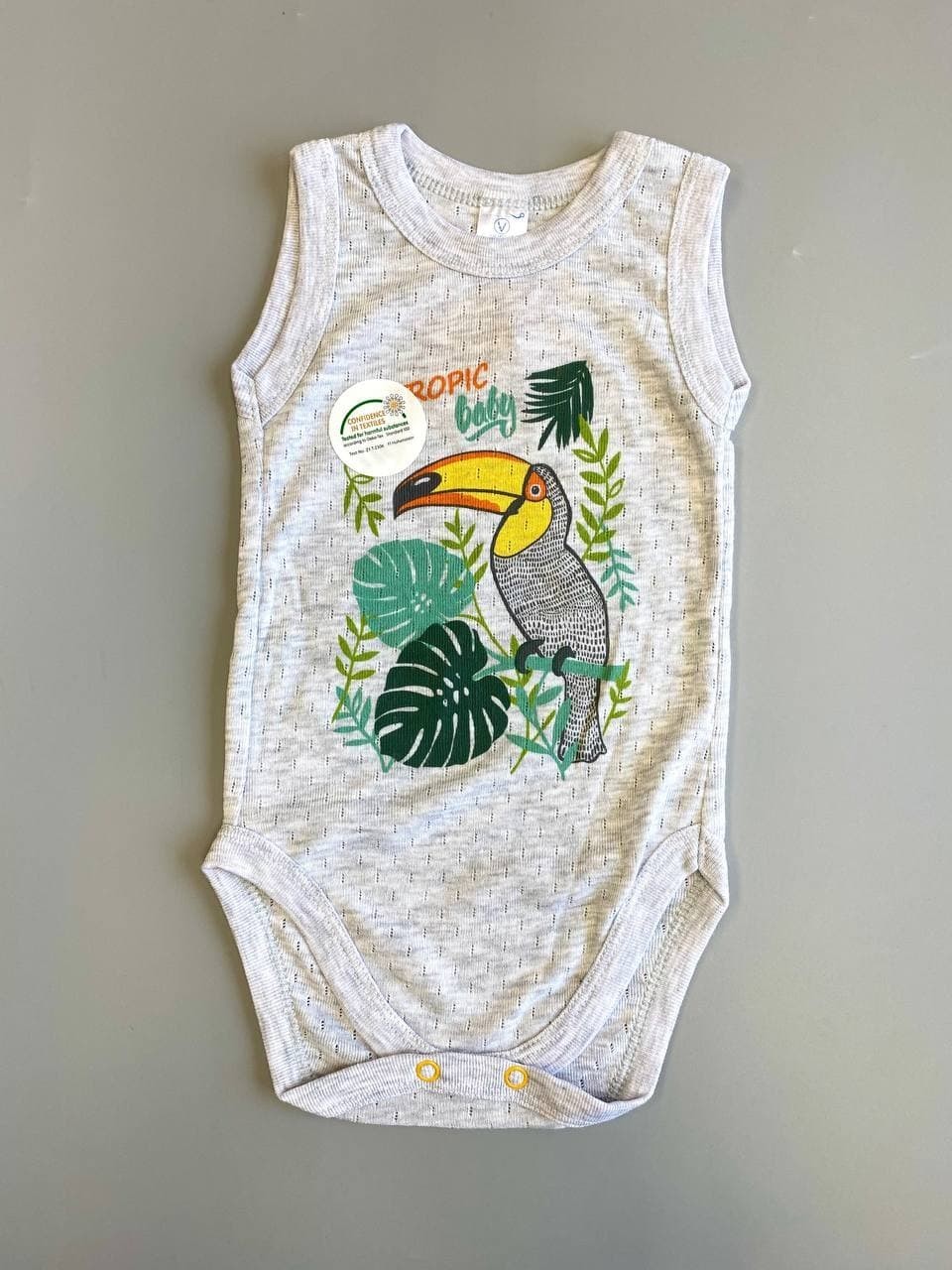 

Боди-майка Veres Tropic baby 80см Серый