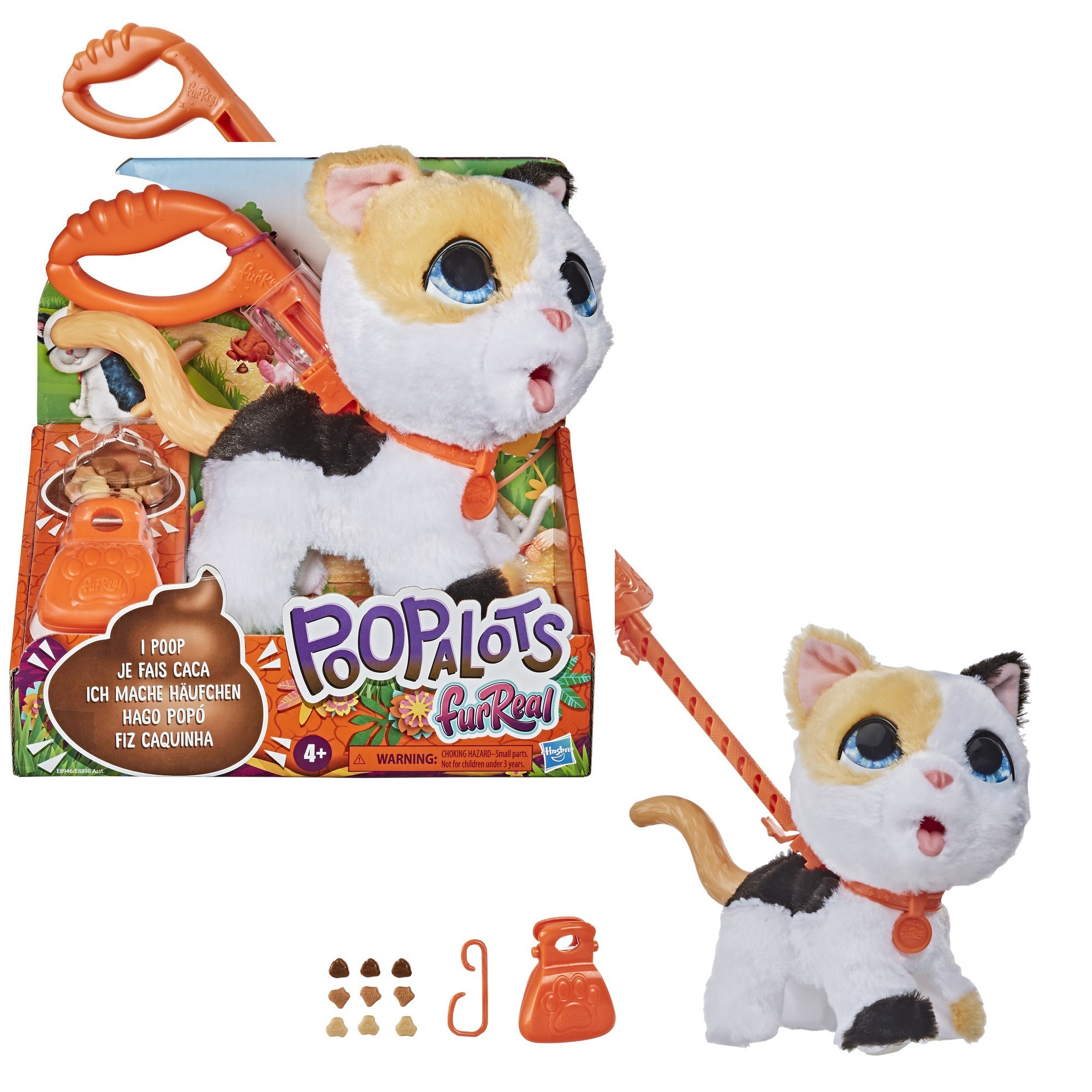 

Интерактивная игрушка Hasbro FurReal Котёнок на поводке Friends Poopalots Big Wags Kitty (E89455X0)