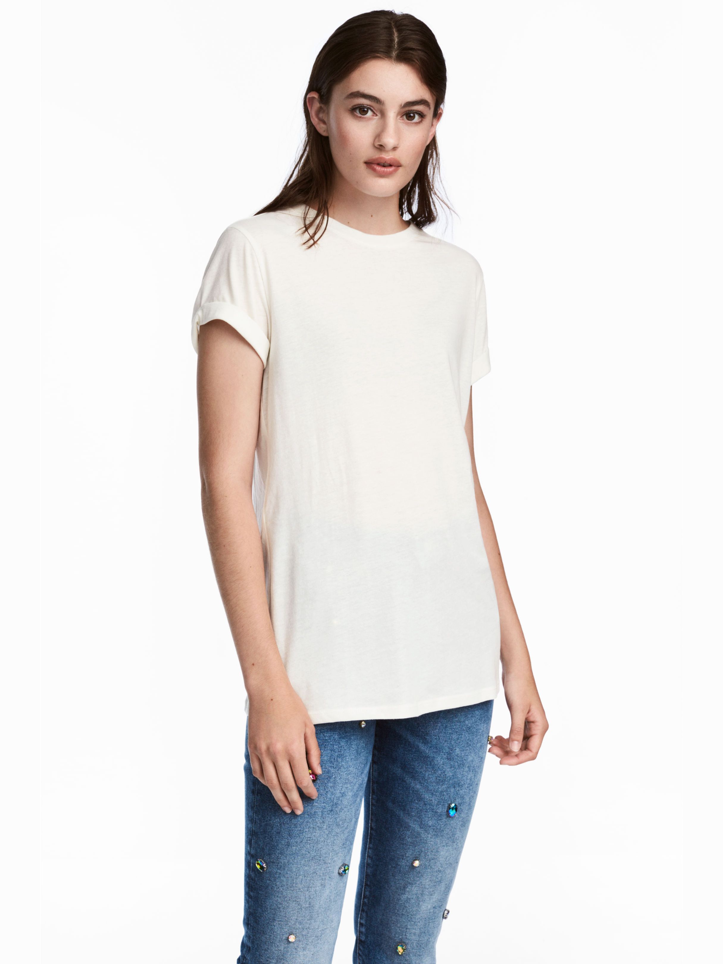 

Футболка H&M 2030276-ABAK L Молочная