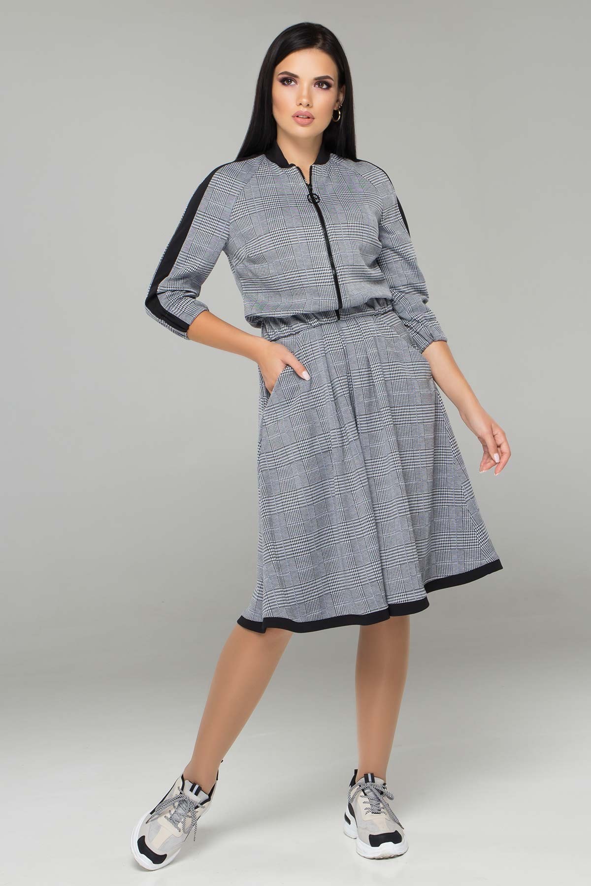 

Женский костюм (бомбер + юбка) Woman Fashion А-281 44 серый (А-281/1)