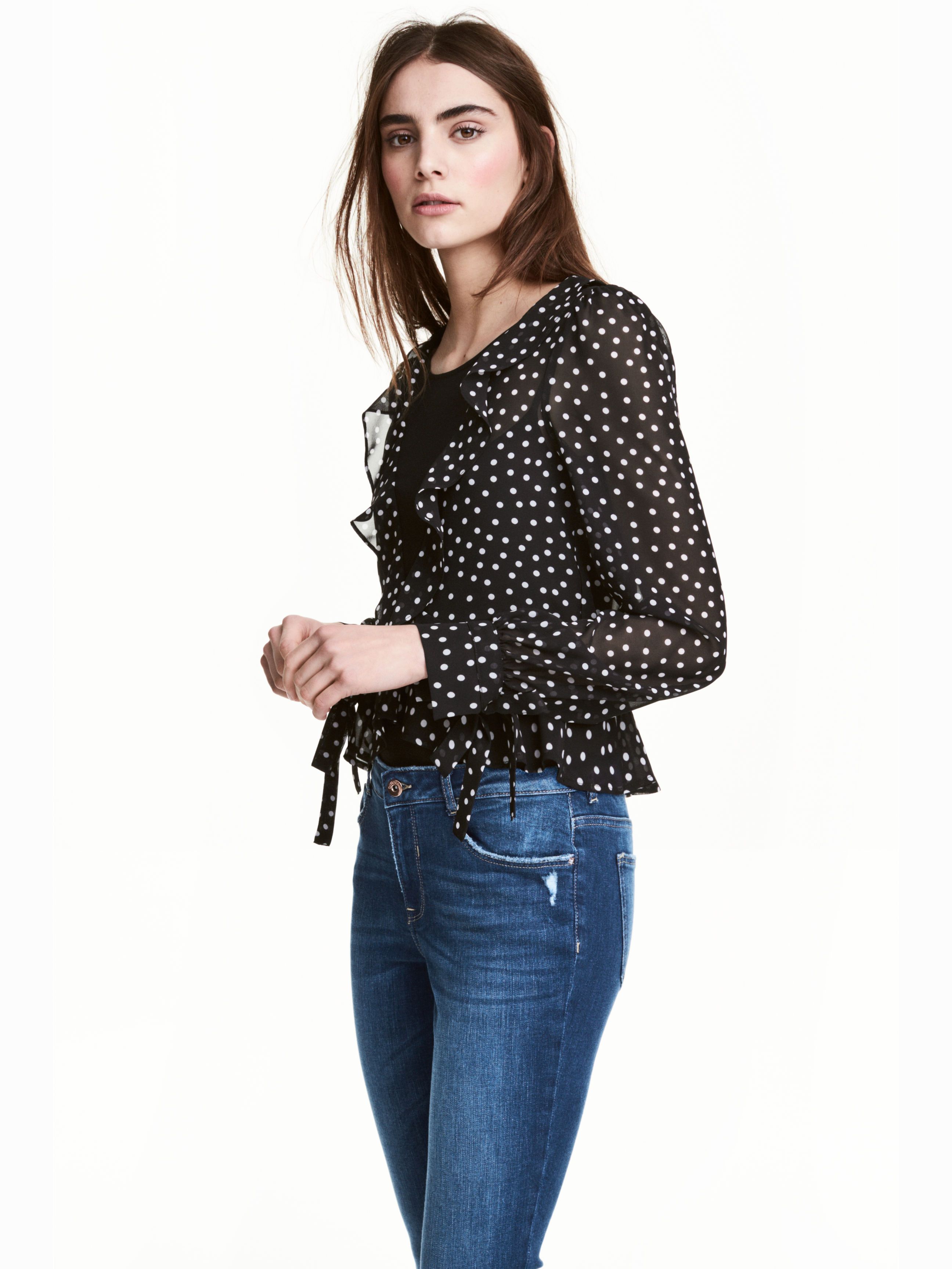 

Блузка для беременных H&M Mama 4964115-AANX 42 Черная с белым