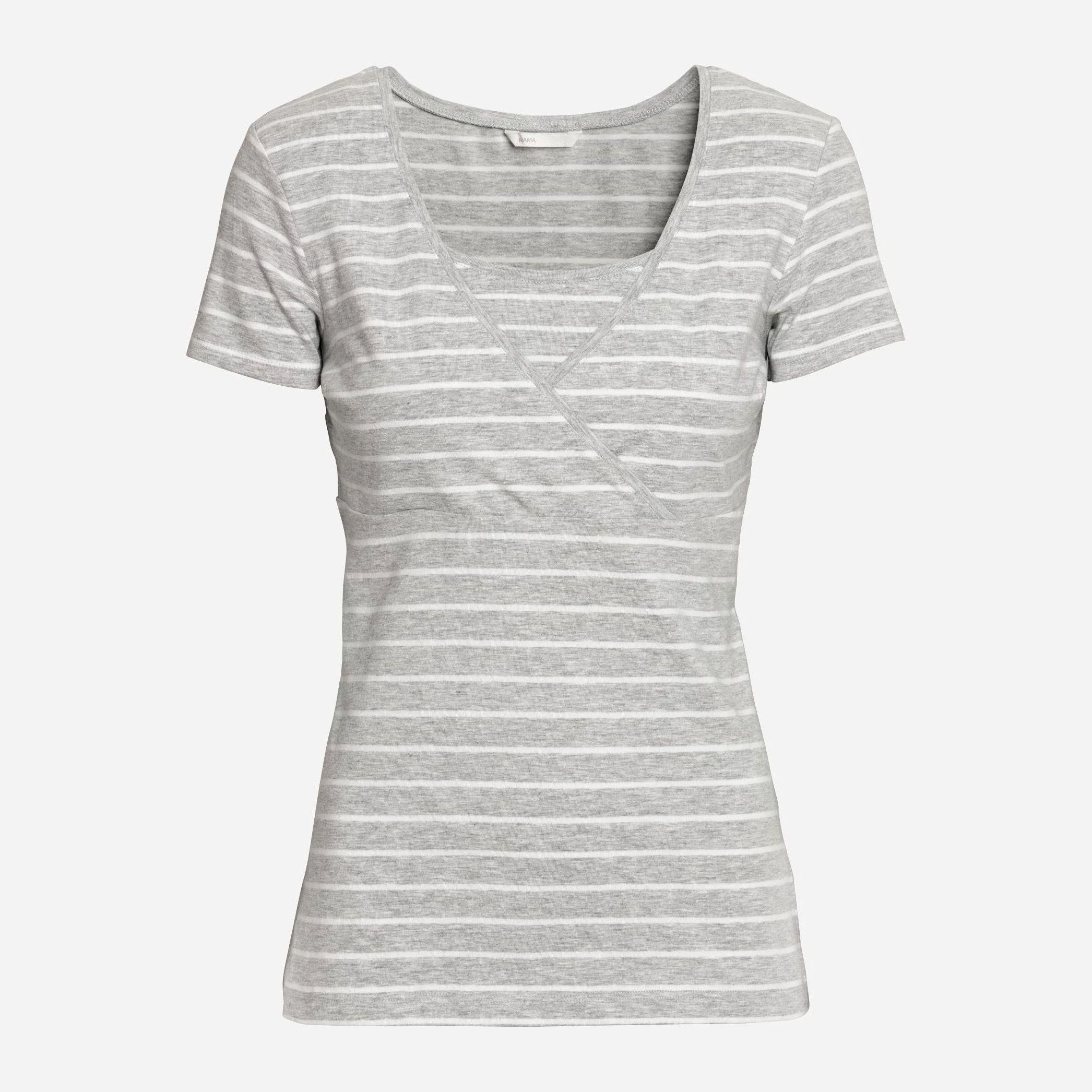 

Футболка для кормящих мам H&M Mama 4334147-AATP XS Серая с белым