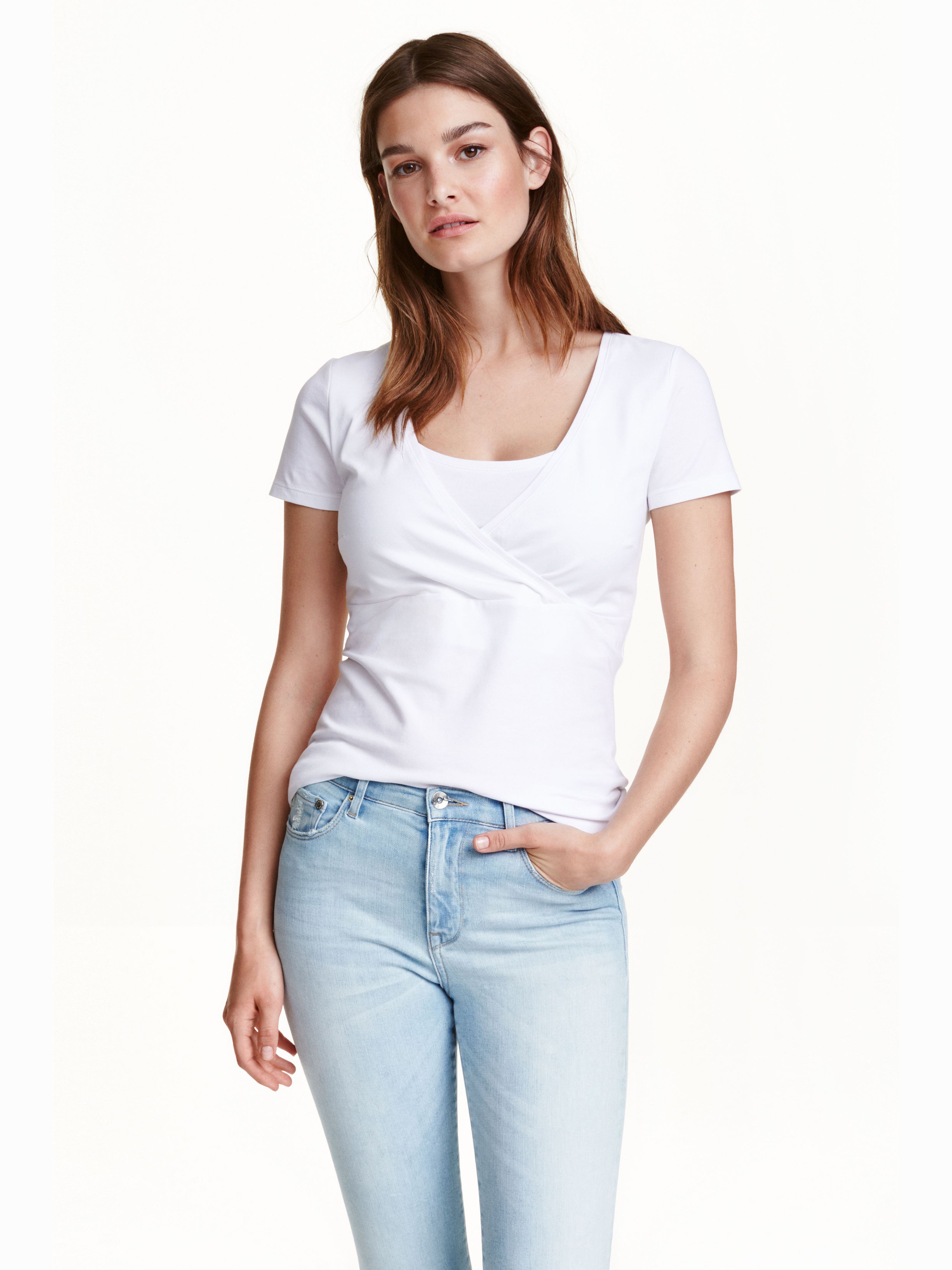 

Футболка для кормящих мам H&M Mama 4334146-ACTS XL Белая