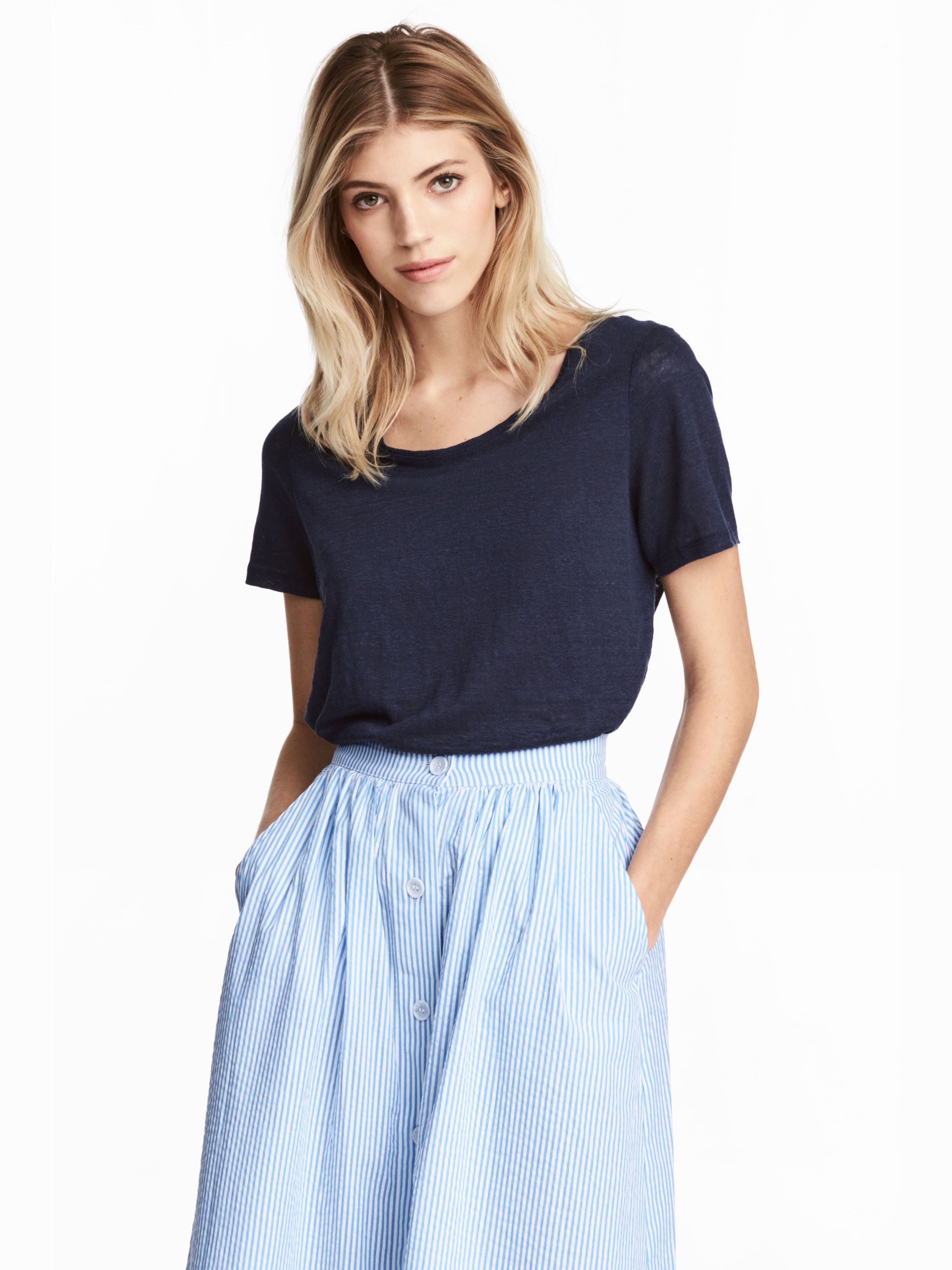 

Футболка H&M 4589245-AAQJ XS Темно-синяя
