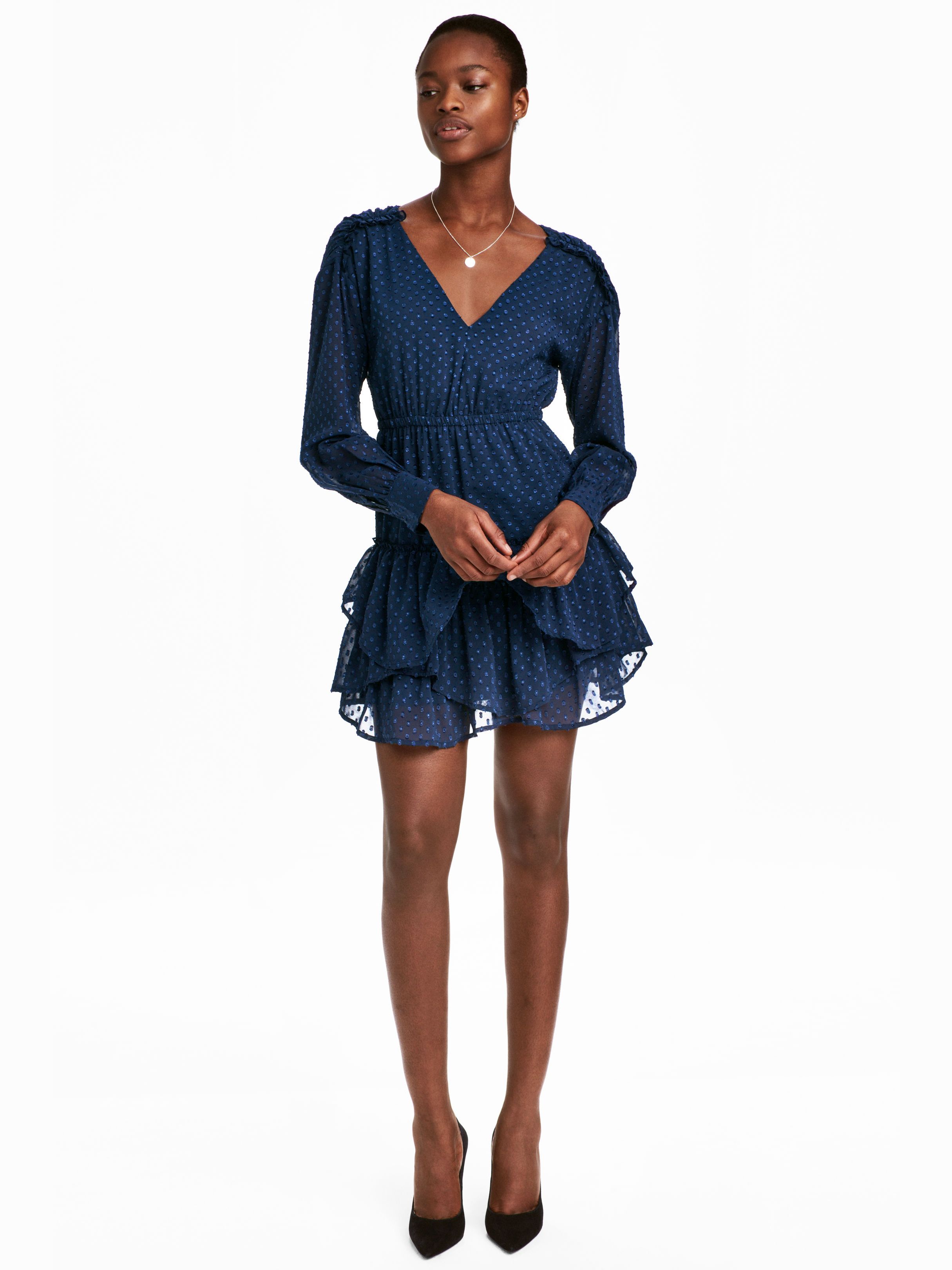 

Платье H&M 4714125-AAQJ 34 Темно-синее