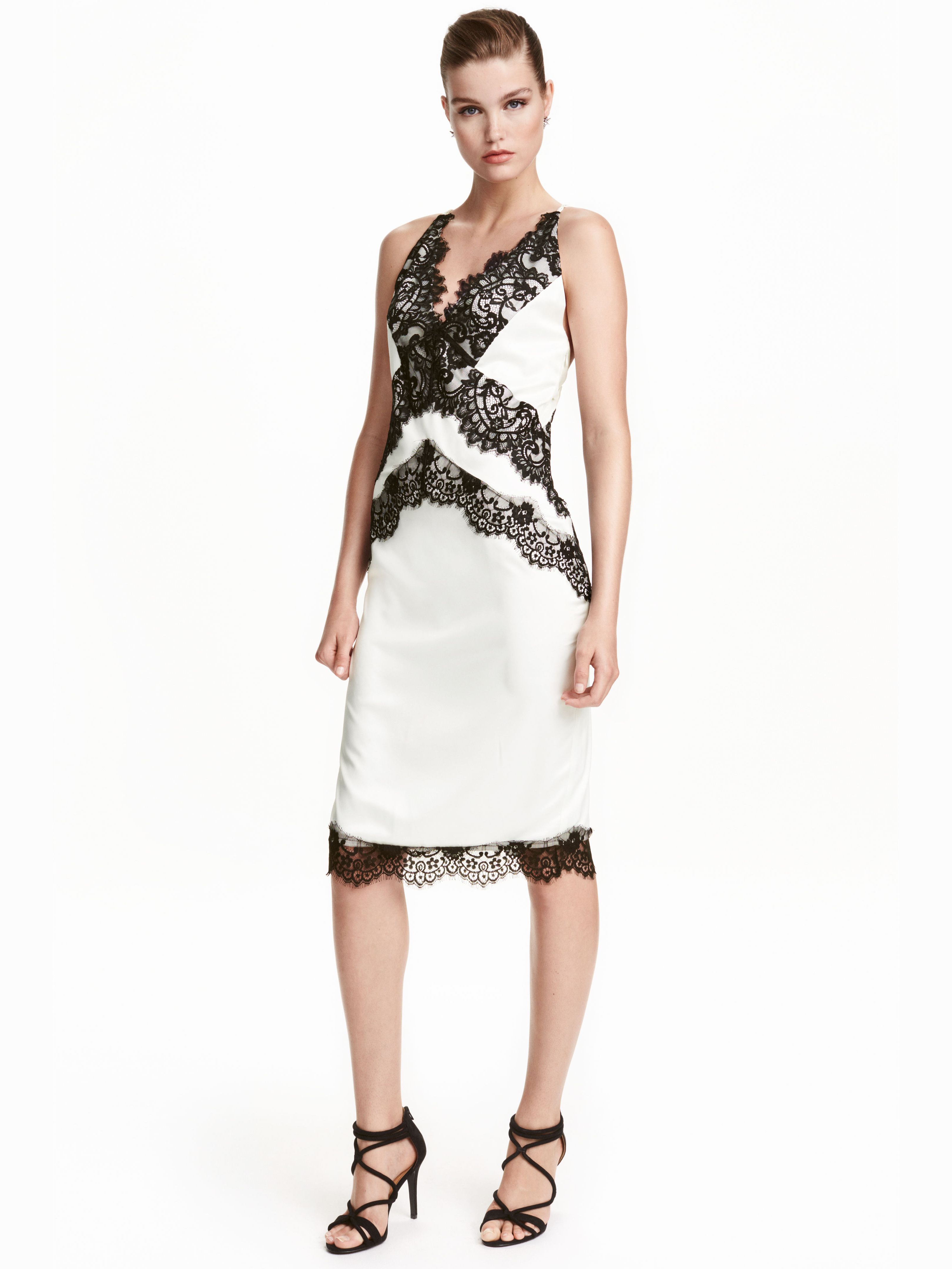 

Платье H&M 4133924-ABYL 36 Молочное с черным