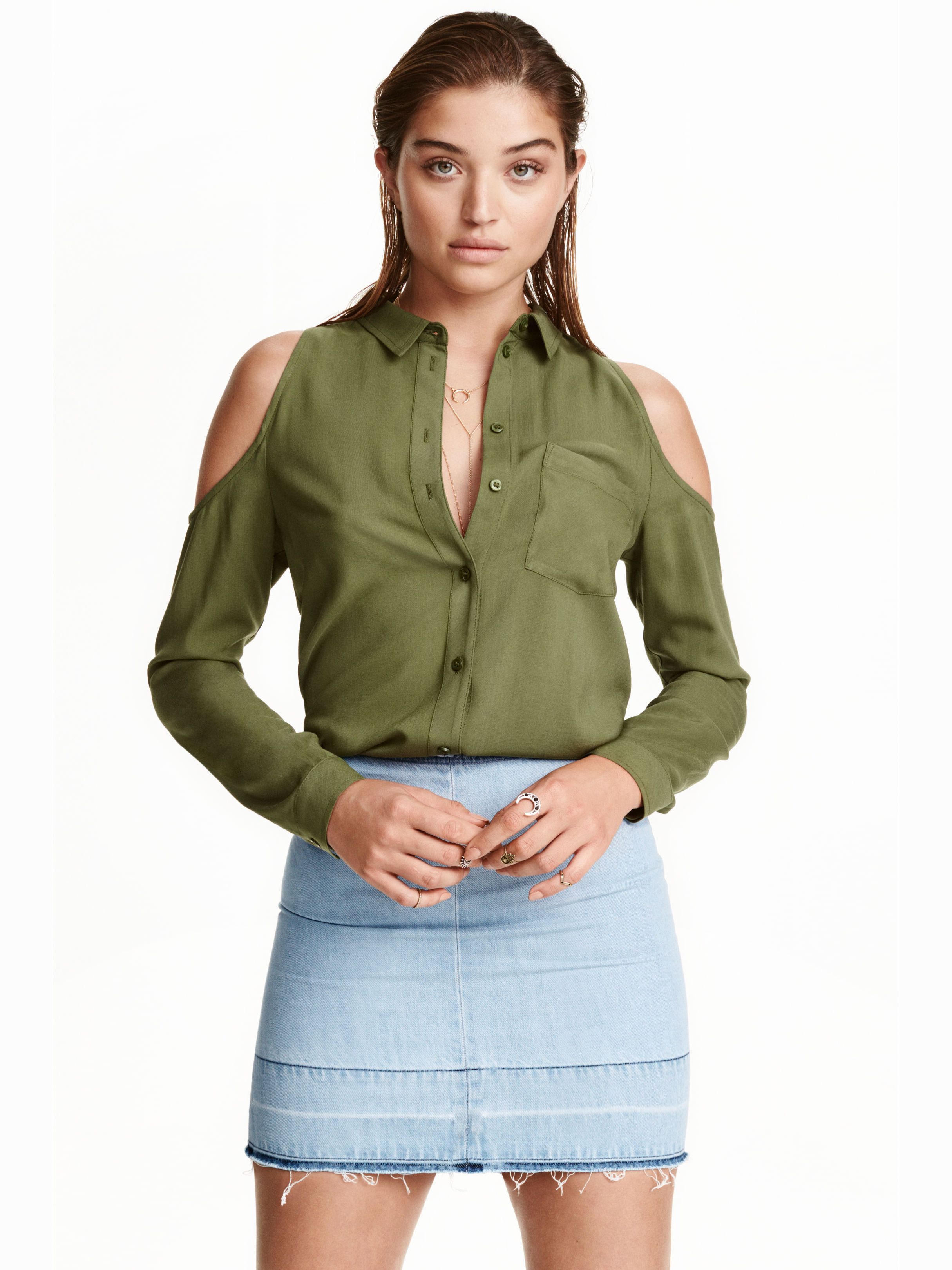 

Блузка H&M 4131004-ACUW 38 Зеленая
