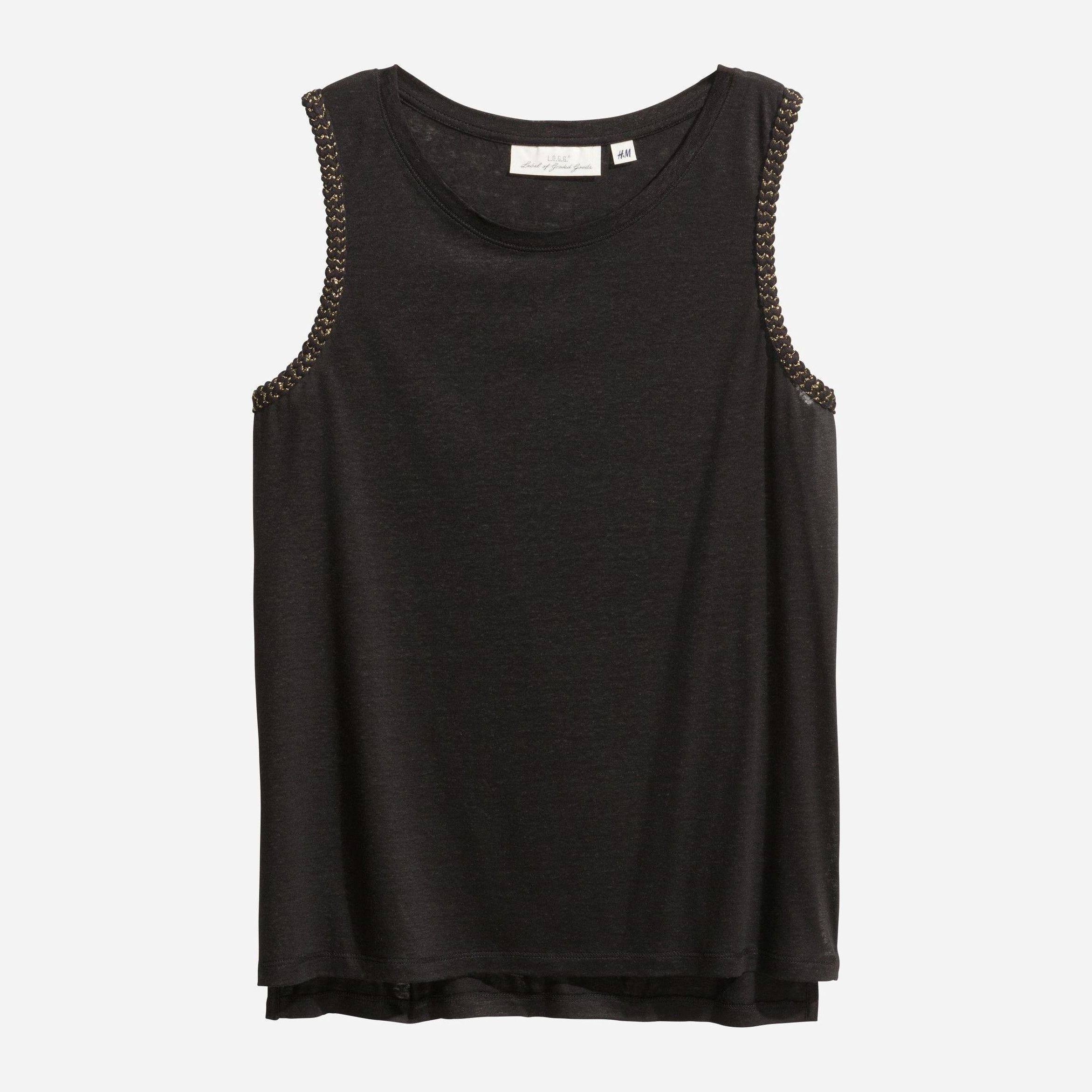 

Майка H&M 3821793-AAVY M Черная с золотистым