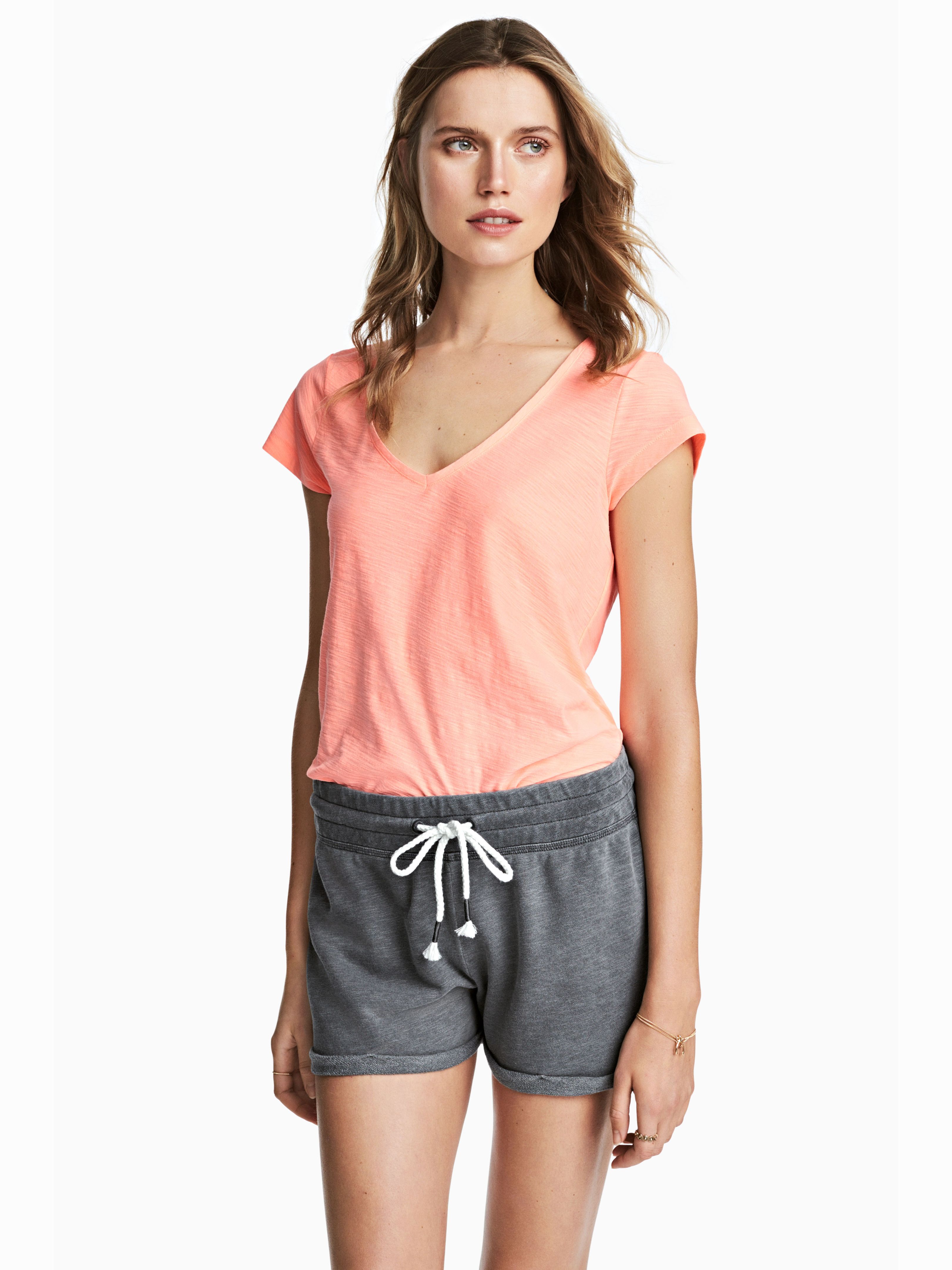 

Футболка H&M 3916505-AAWK S Ярко-коралловая