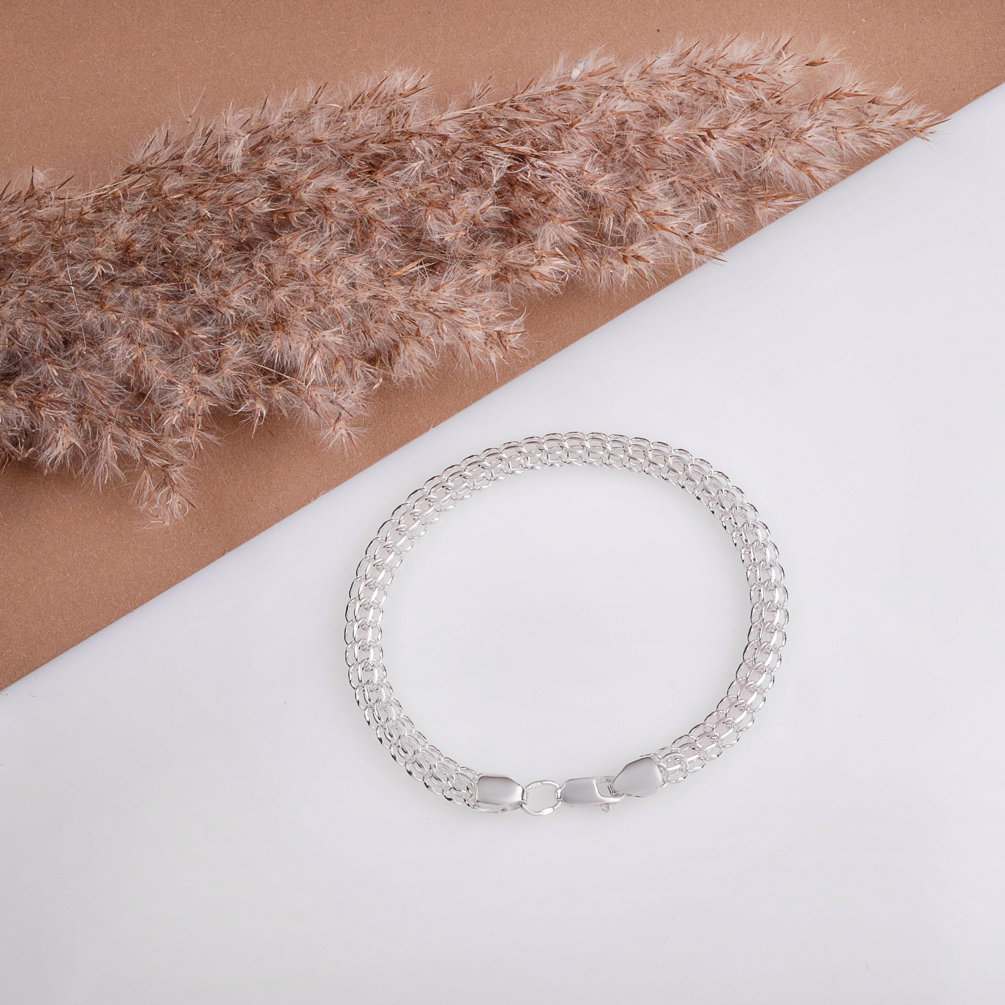 

Серебряный браслет Венеция, питон, американка 18,5 см 7,35 грамм арт. 206