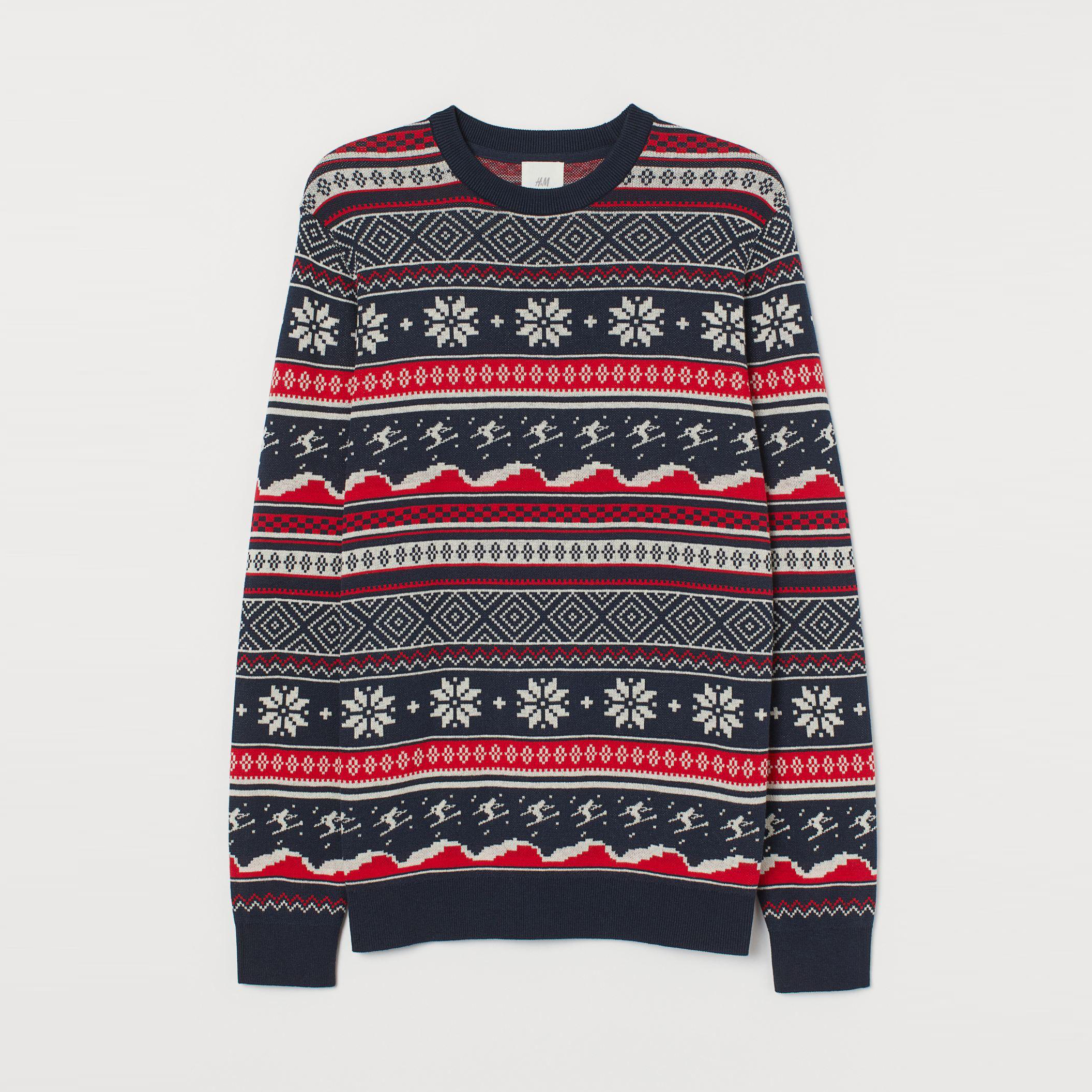 

Джемпер H&M 7715010-ABCP L Темно-синий в цветные узоры