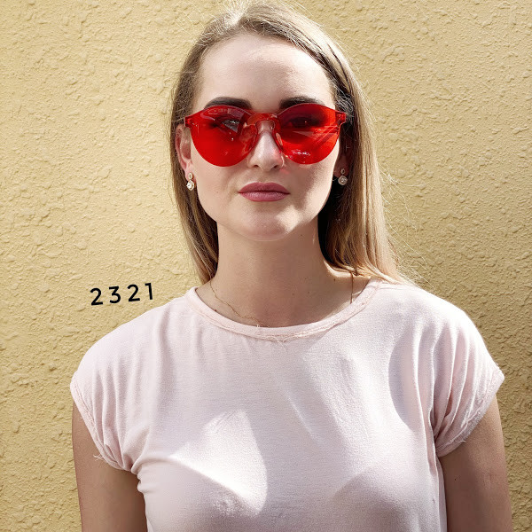 

Солнцезащитные очки без оправы красные 2321