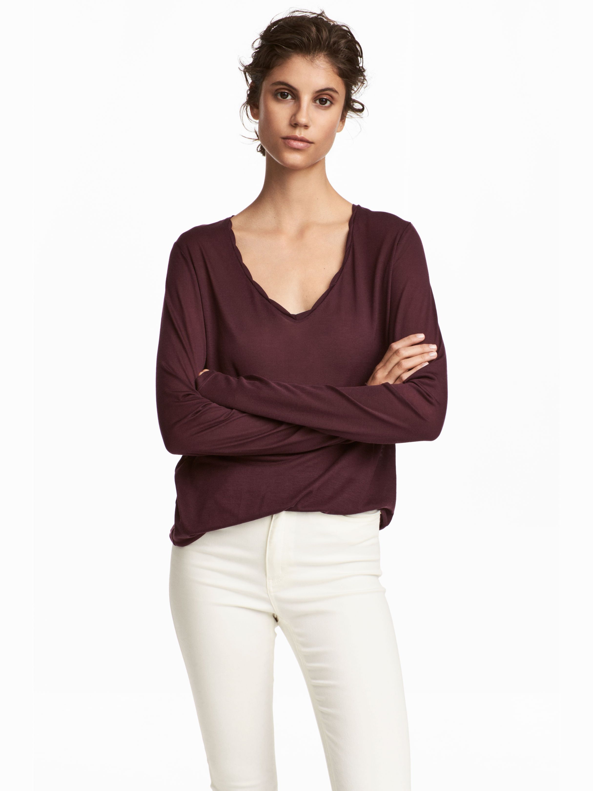 

Лонгслив H&M 5369706-ACUK M Бордовый