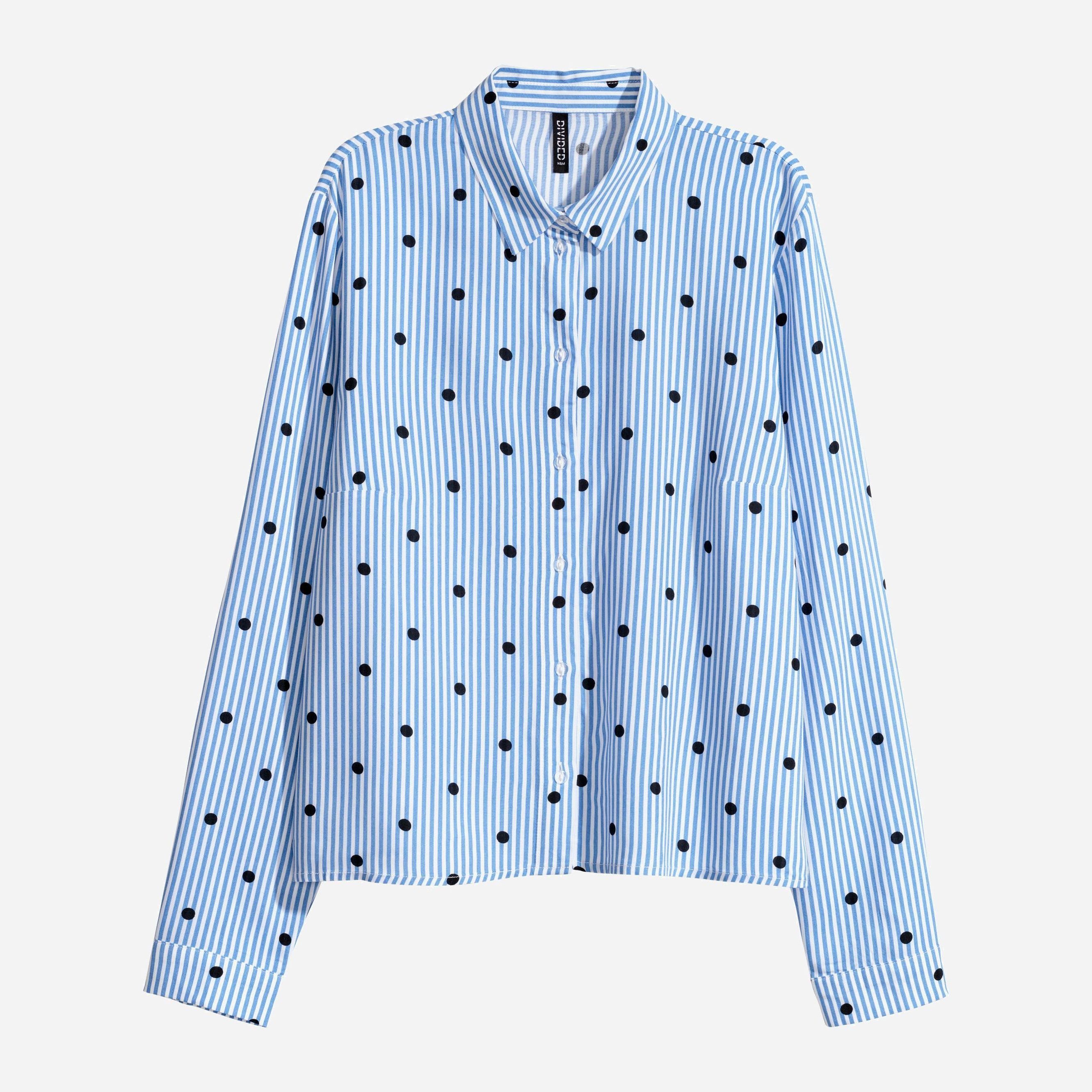 

Рубашка H&M 5687877-ACIJ 36 Синяя с белым